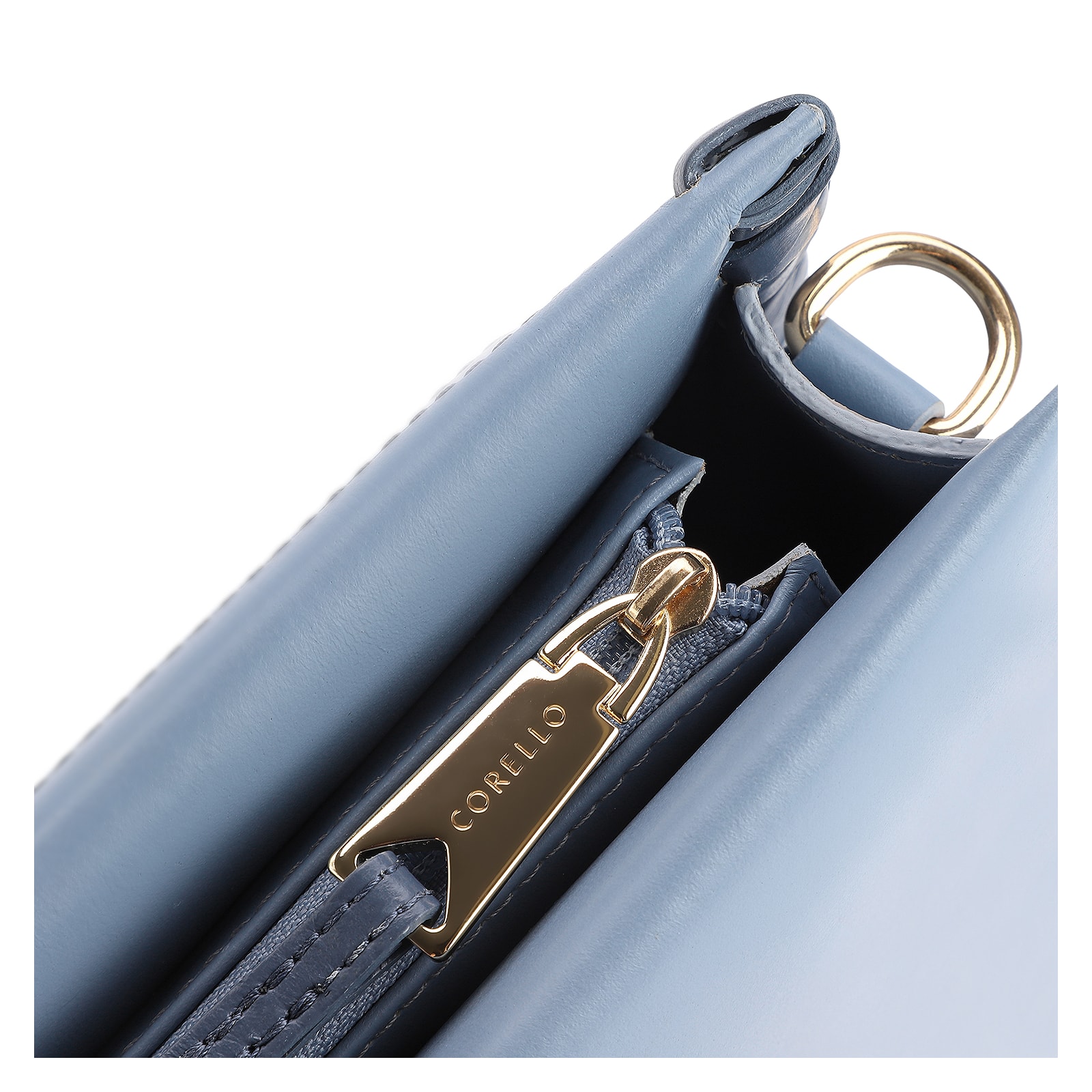 Bolsa Transversal Couro Azul