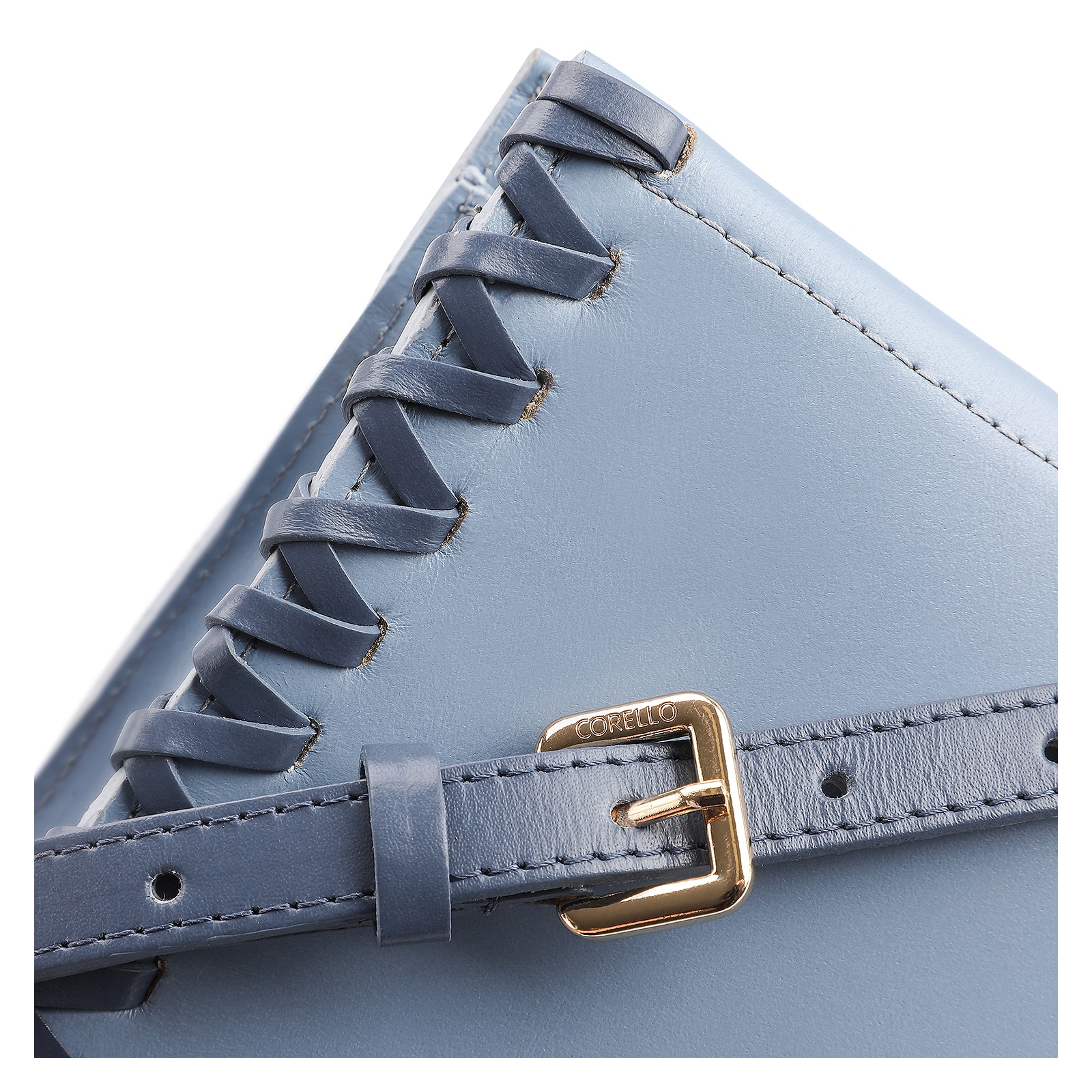 Bolsa Transversal Couro Azul