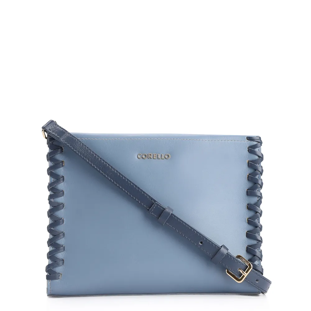 Bolsa Transversal Couro Azul