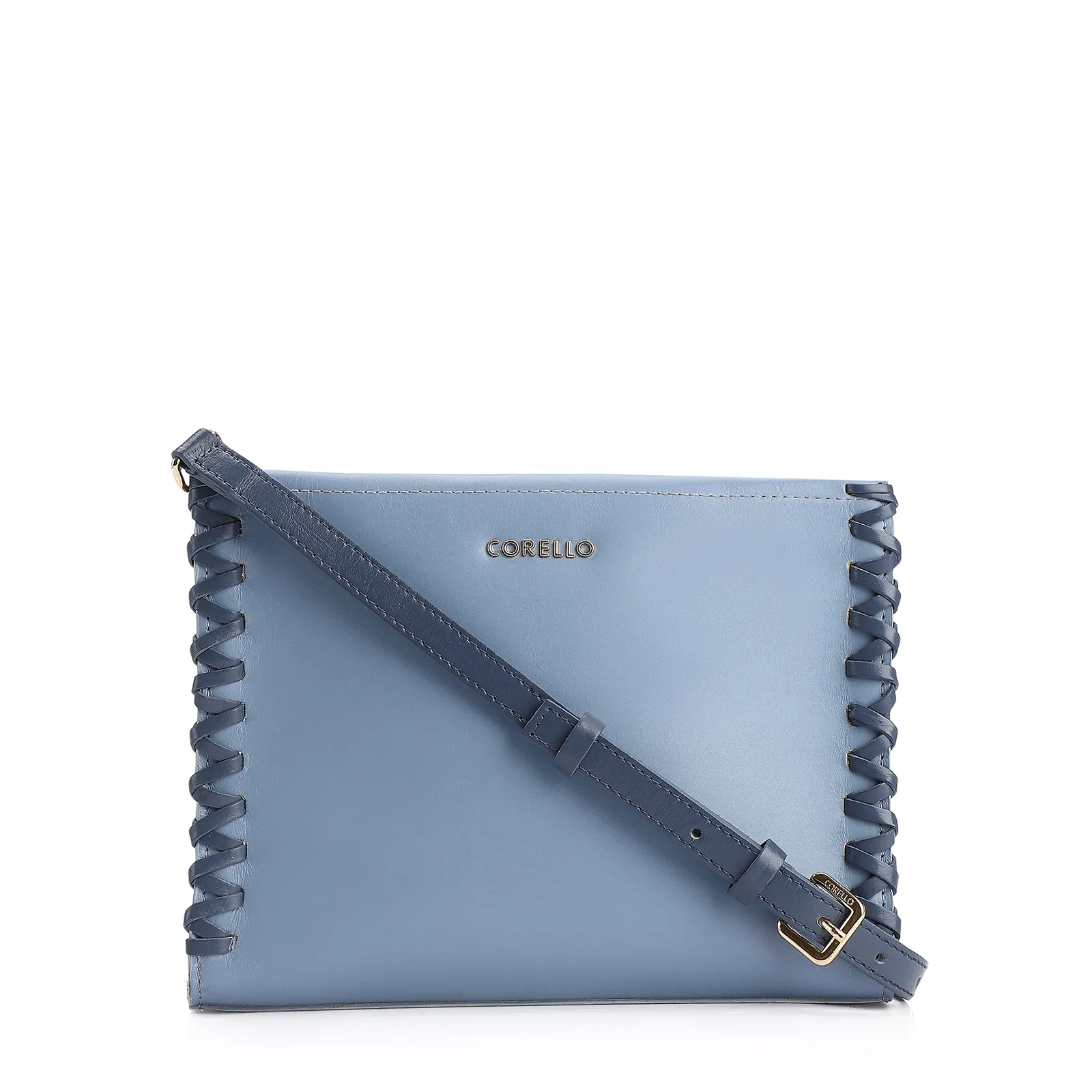 Bolsa Transversal Couro Azul
