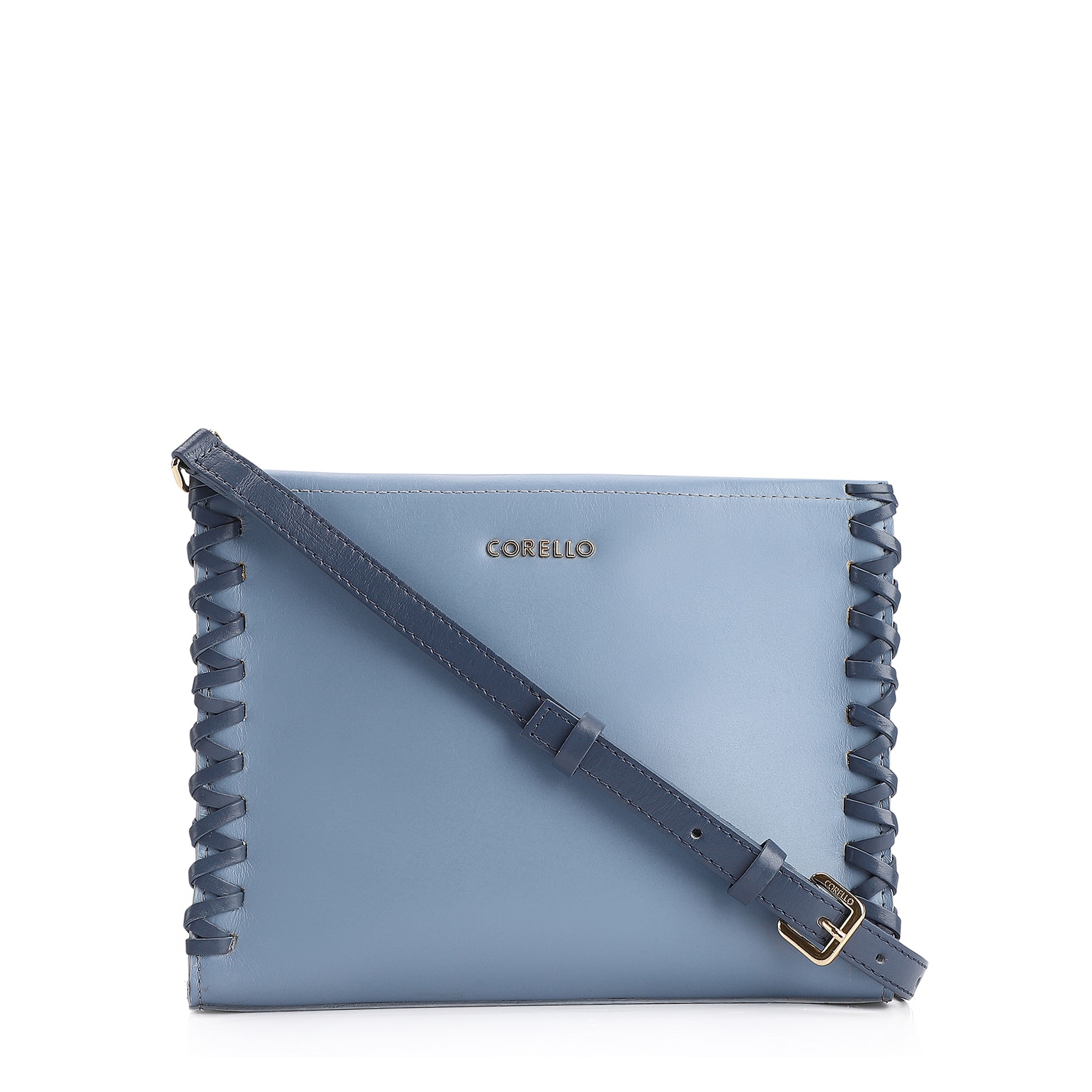 Bolsa Transversal Couro Azul