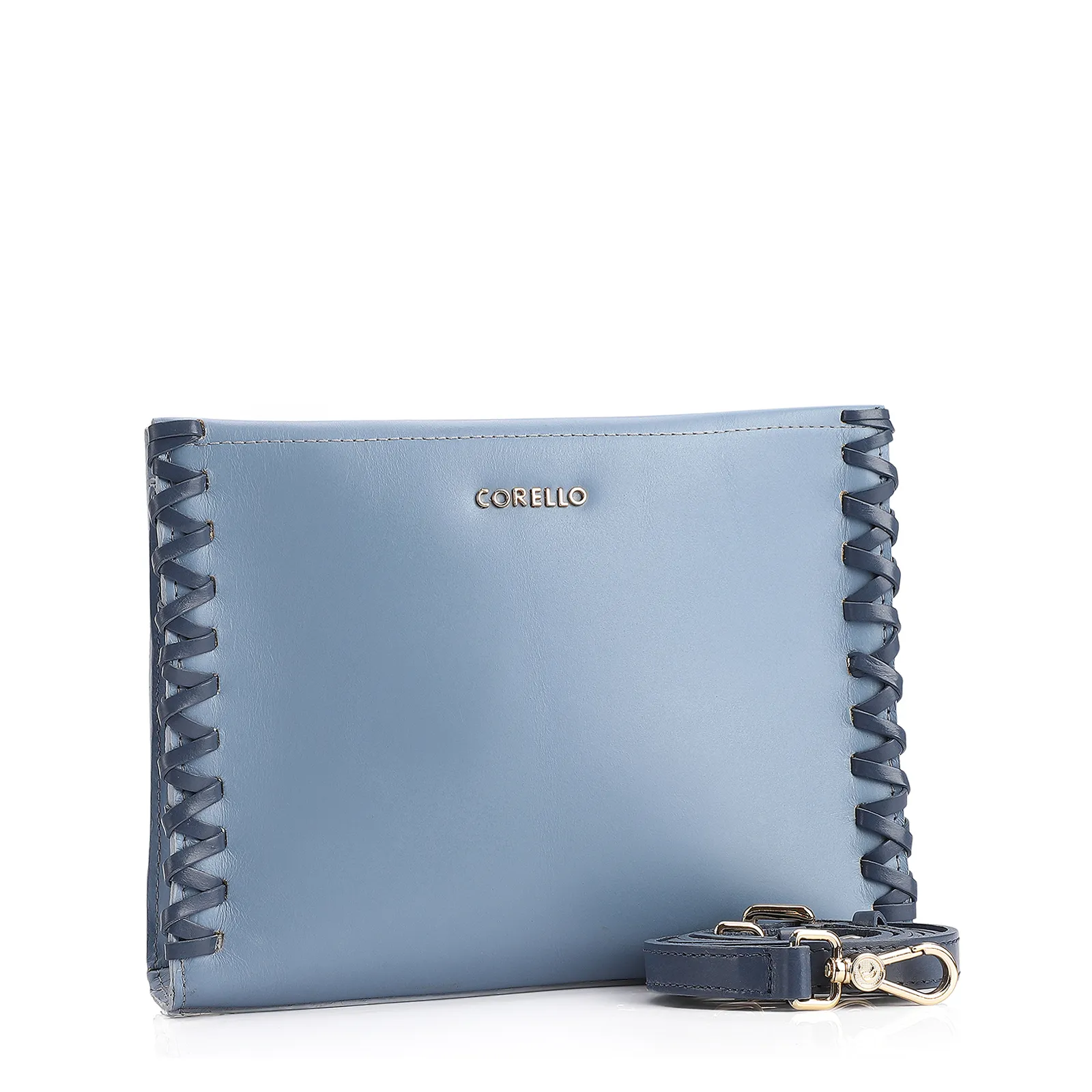 Bolsa Transversal Couro Azul