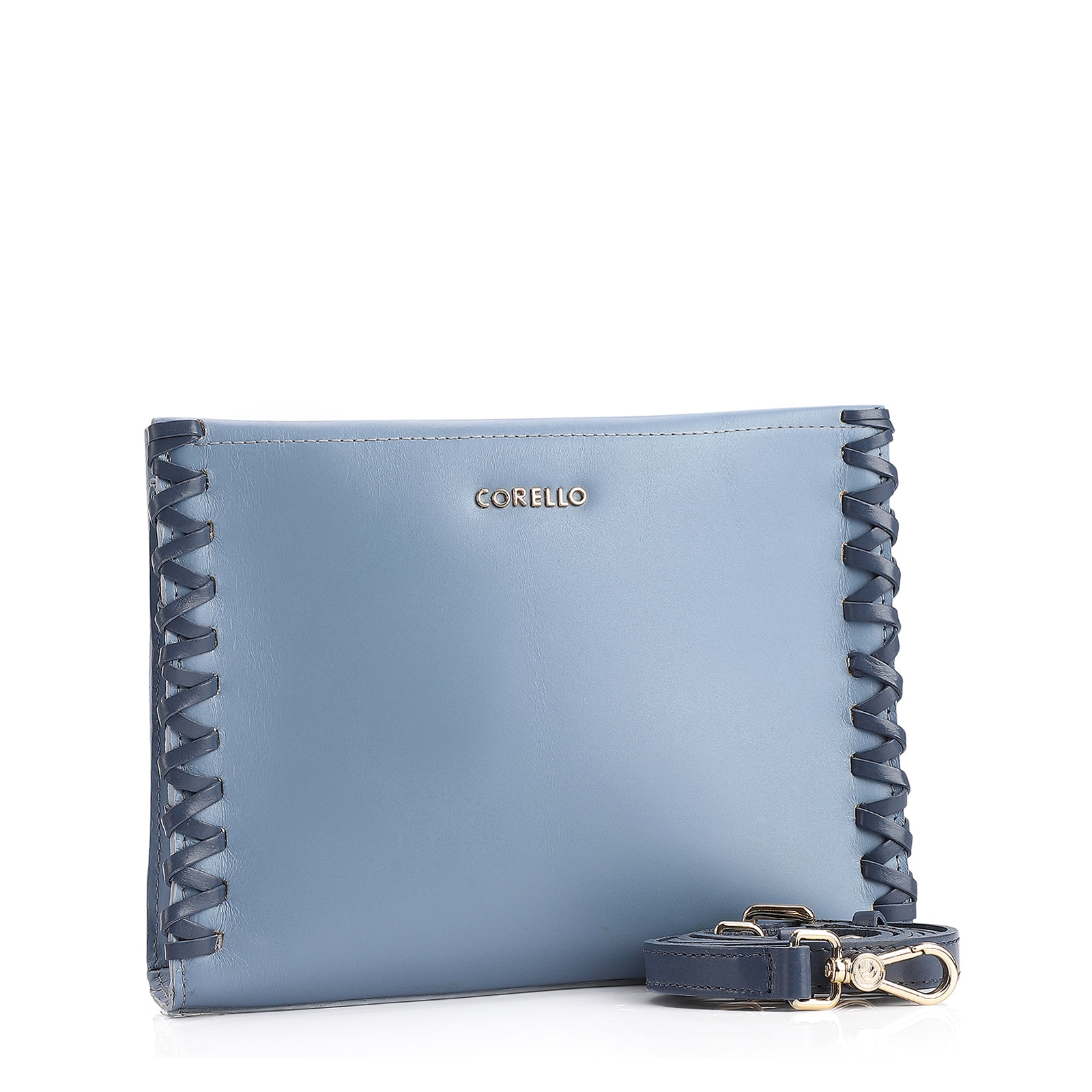 Bolsa Transversal Couro Azul