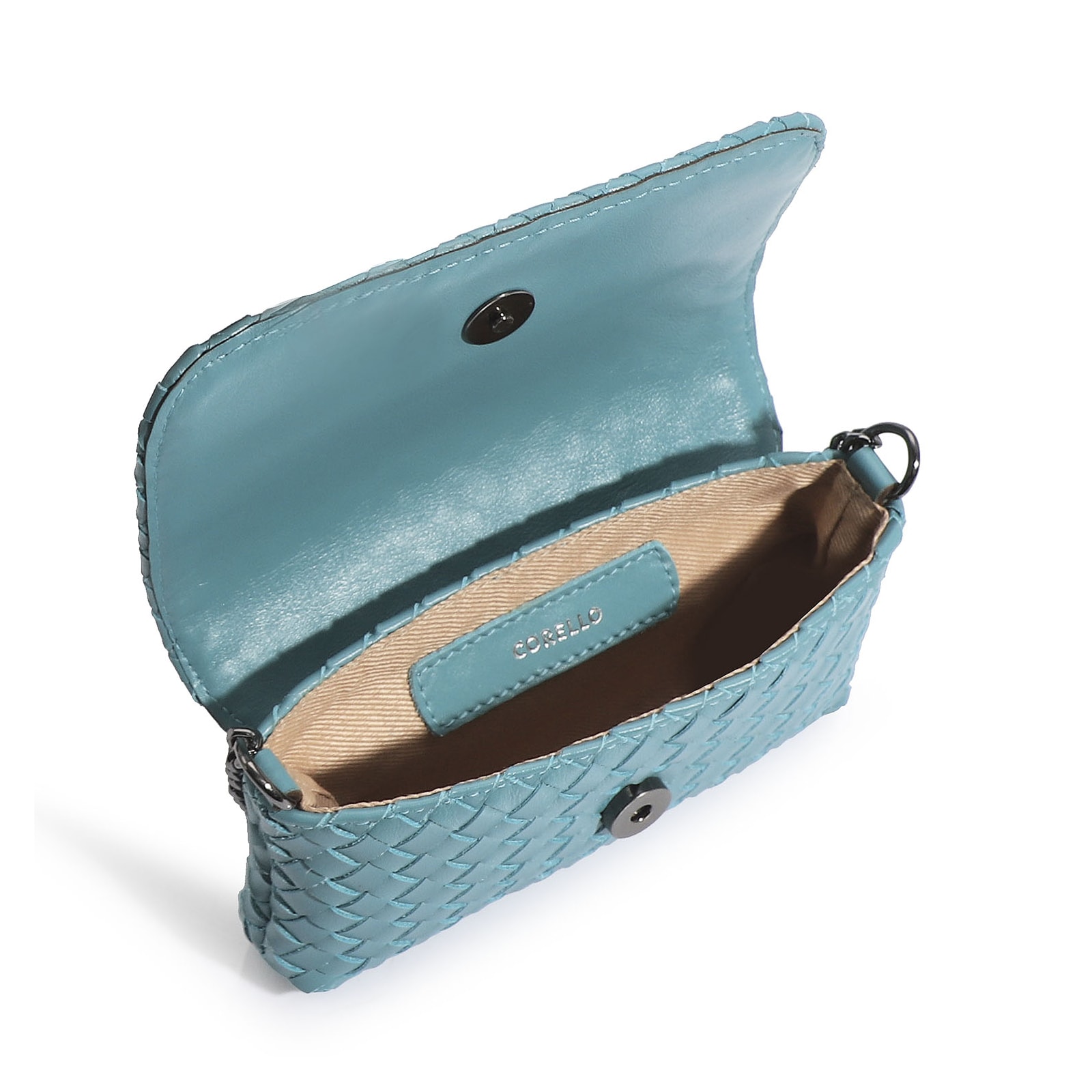 Bolsa Transversal Couro Azul