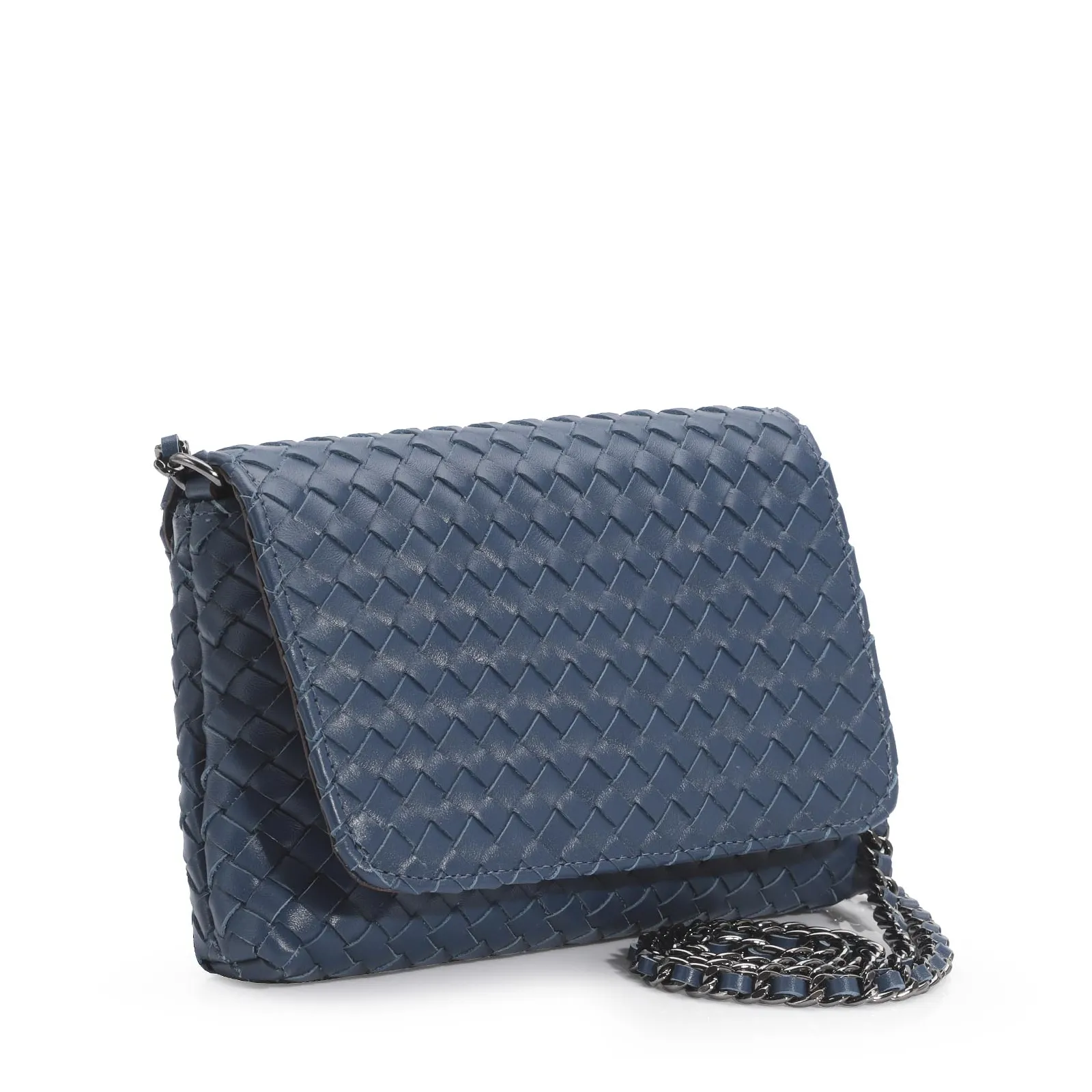 Bolsa Transversal Couro Azul