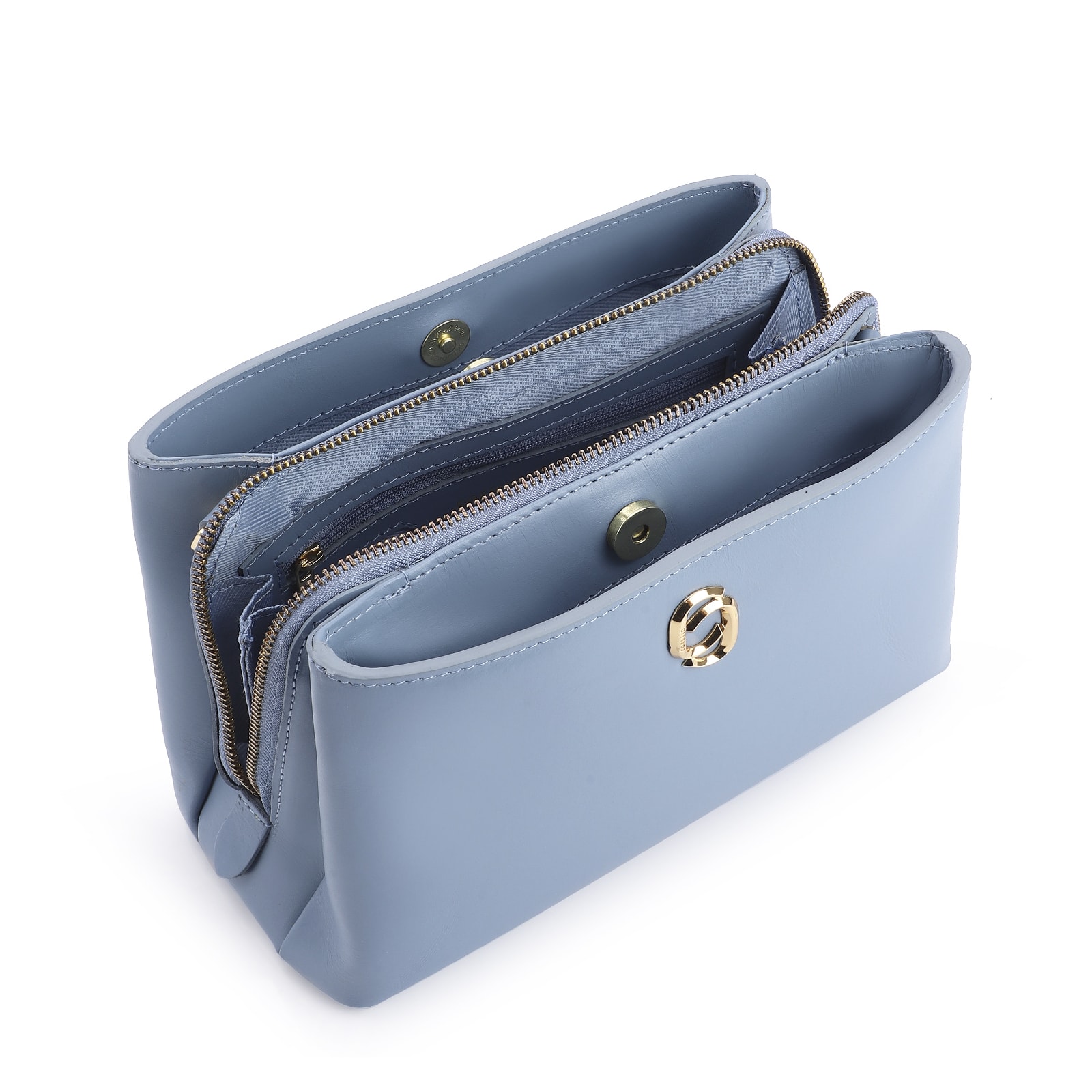 Bolsa Transversal Couro Azul