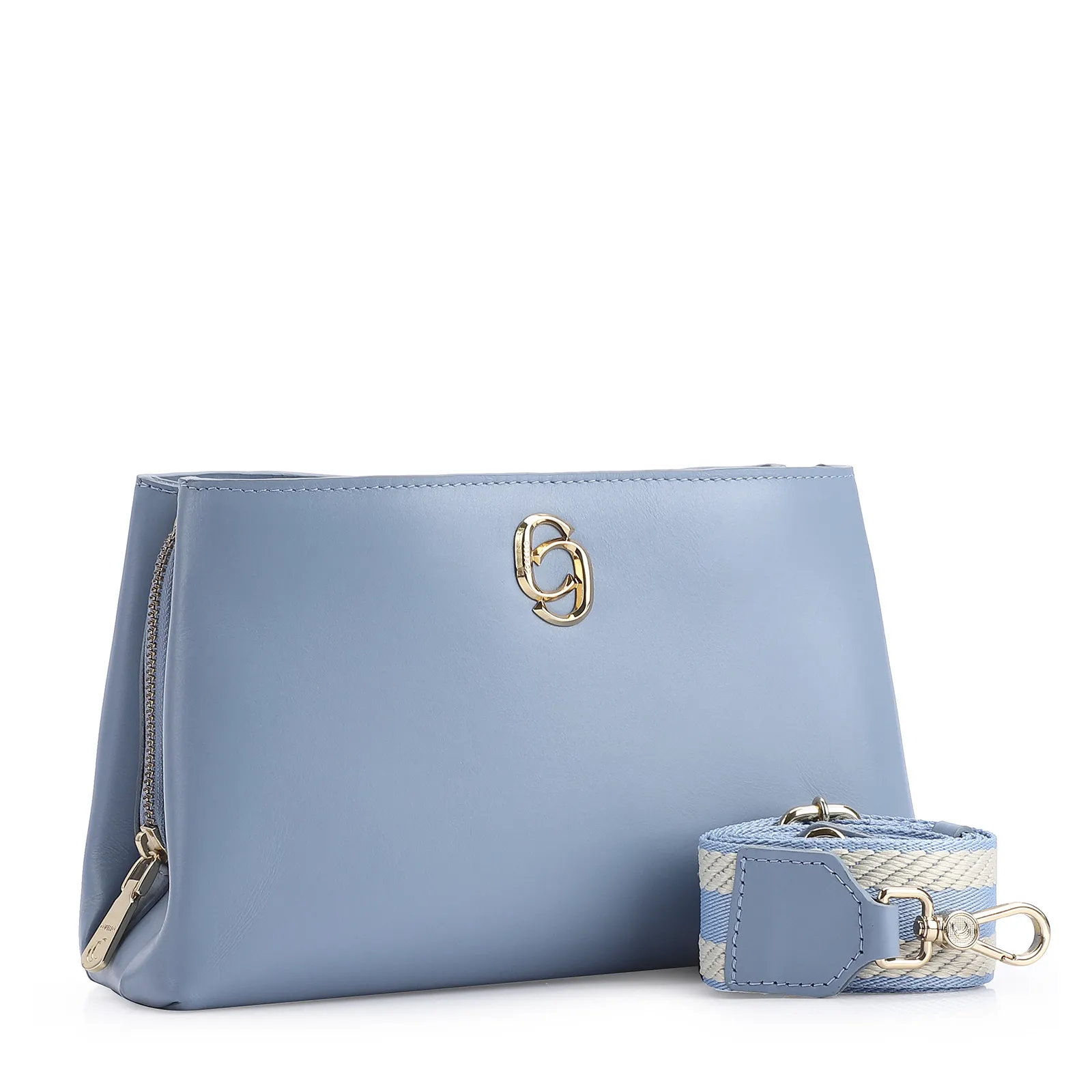 Bolsa Transversal Couro Azul