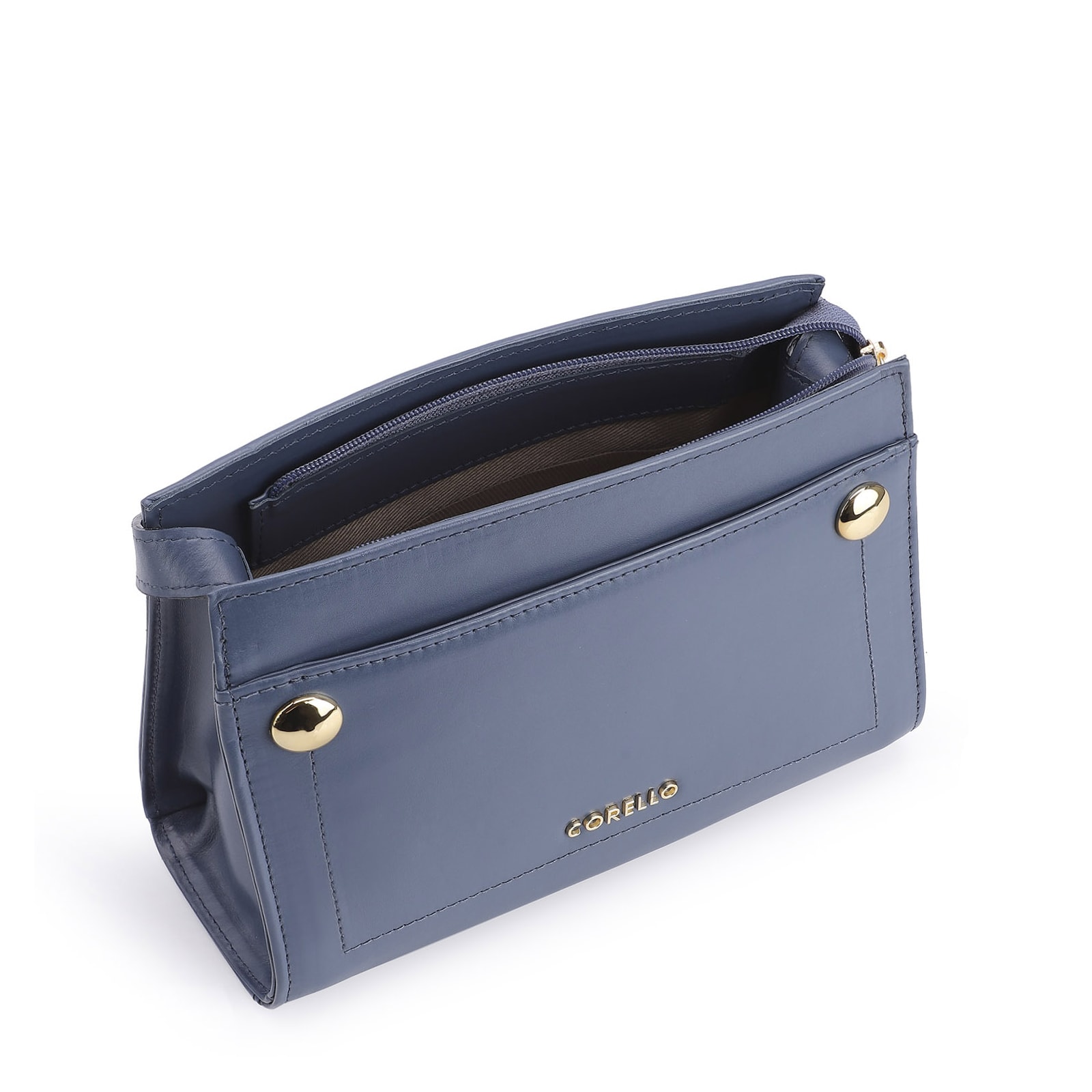 Bolsa Transversal Couro Azul
