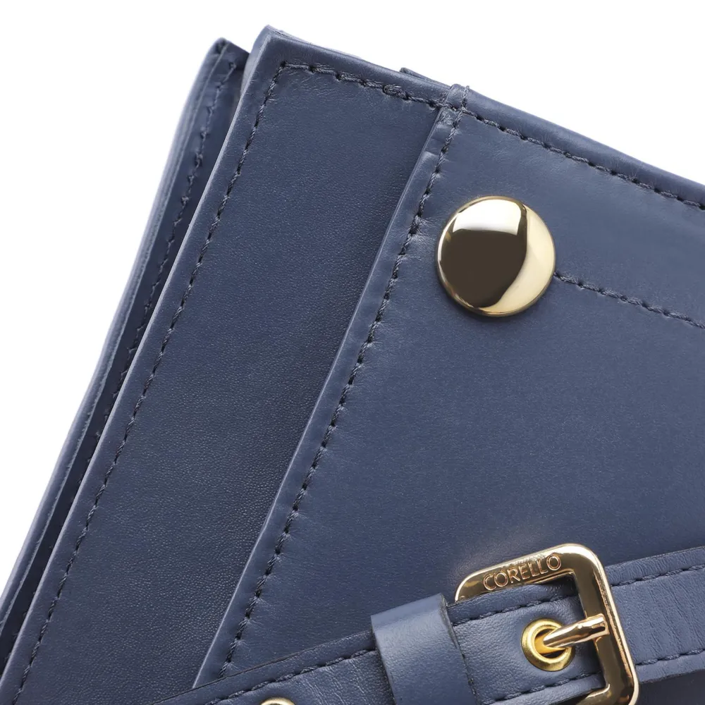 Bolsa Transversal Couro Azul - imagem 5