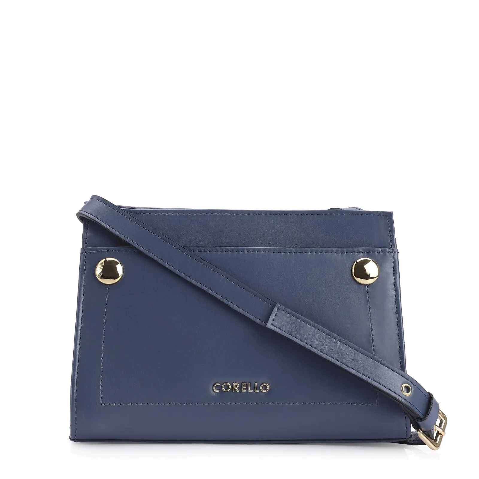 Bolsa Transversal Couro Azul