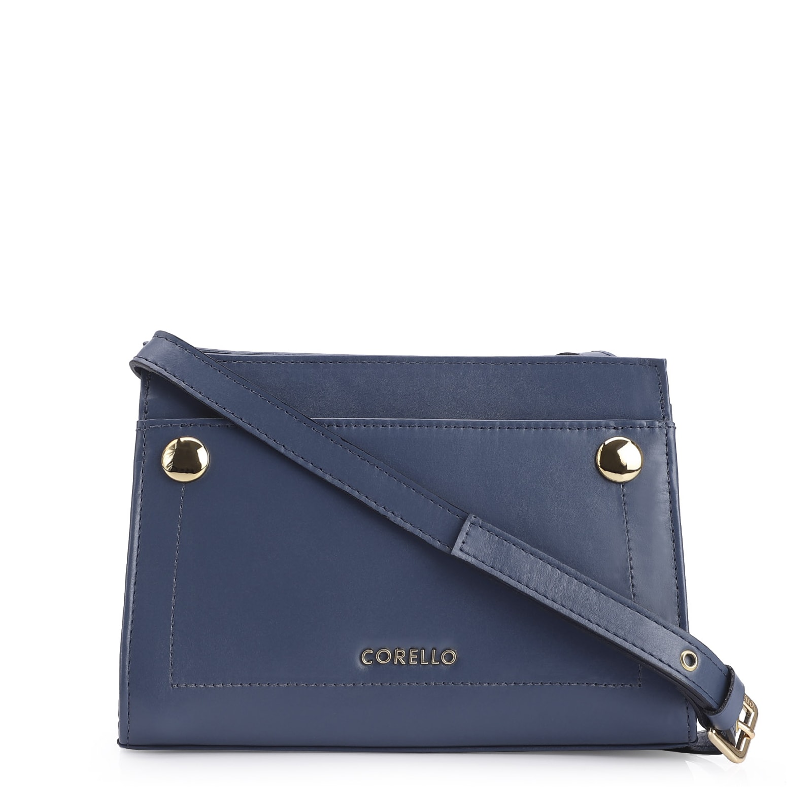 Bolsa Transversal Couro Azul