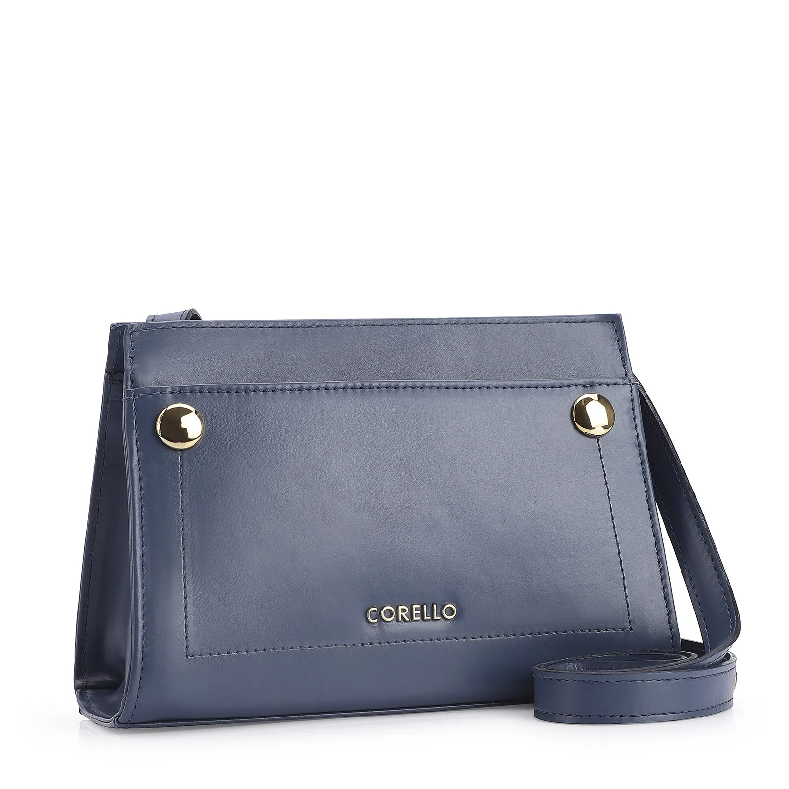 Bolsa Transversal Couro Azul