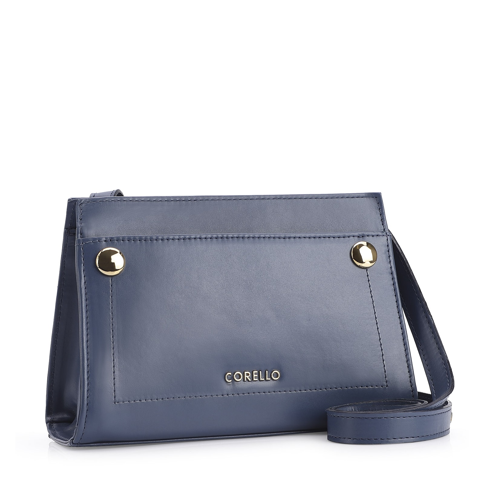 Bolsa Transversal Couro Azul