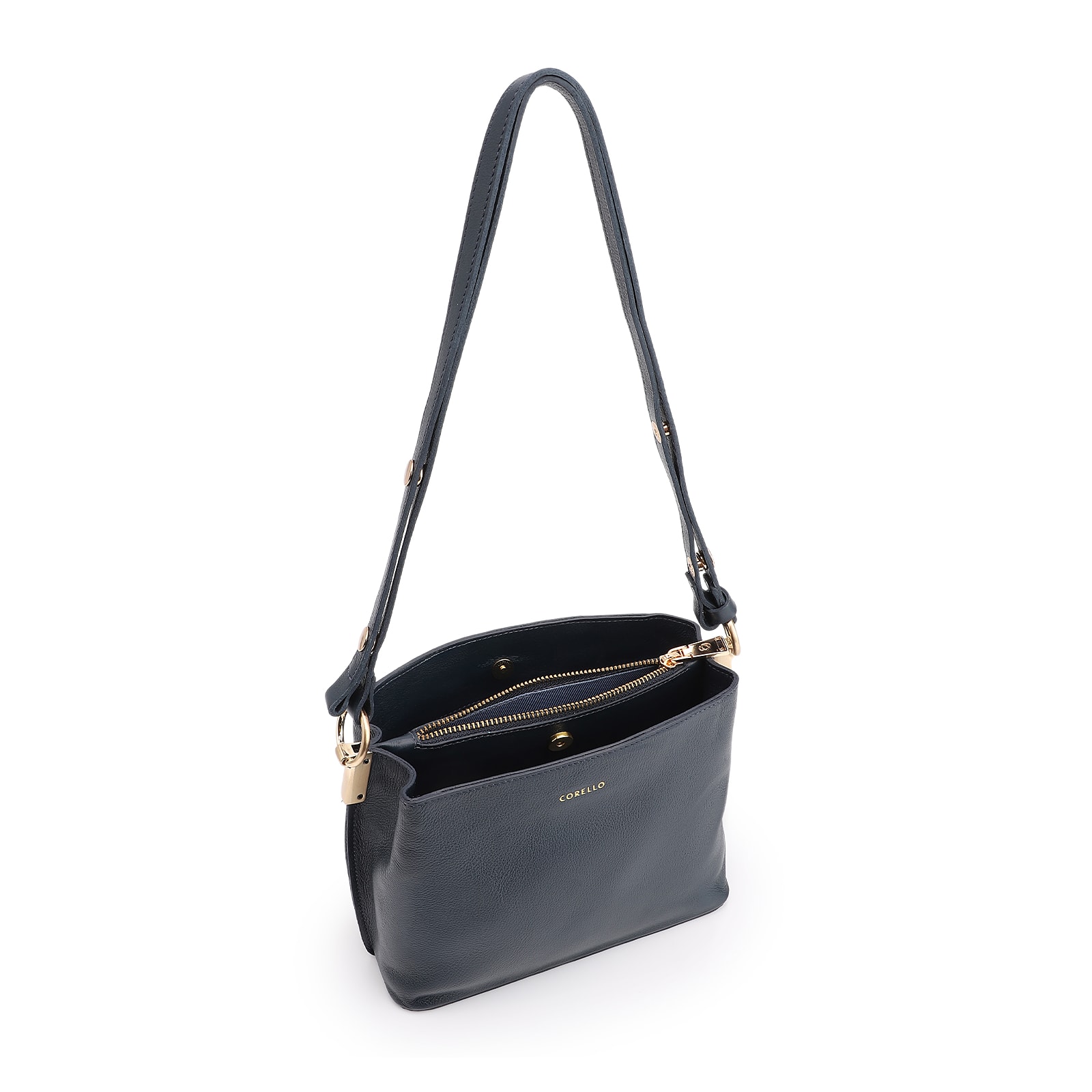 Bolsa Transversal Couro Azul