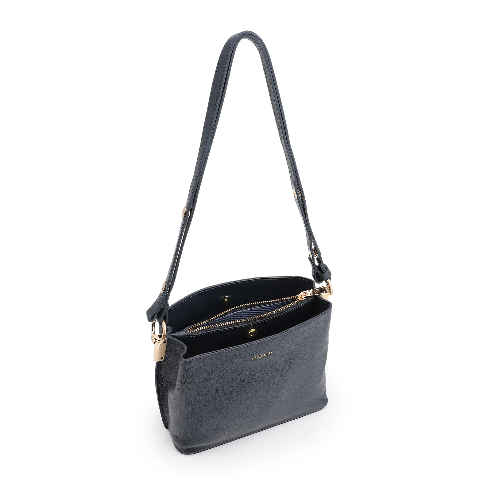 Bolsa Transversal Couro Azul