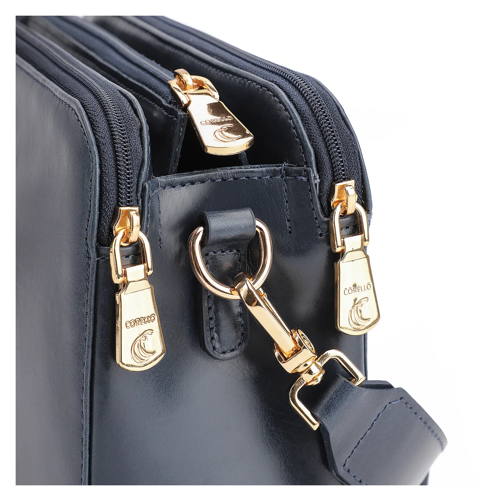 Bolsa Transversal Couro Azul