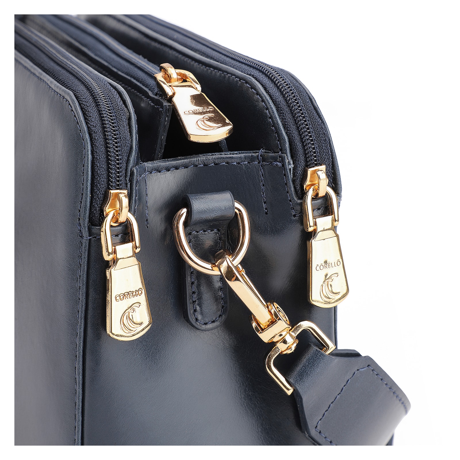 Bolsa Transversal Couro Azul