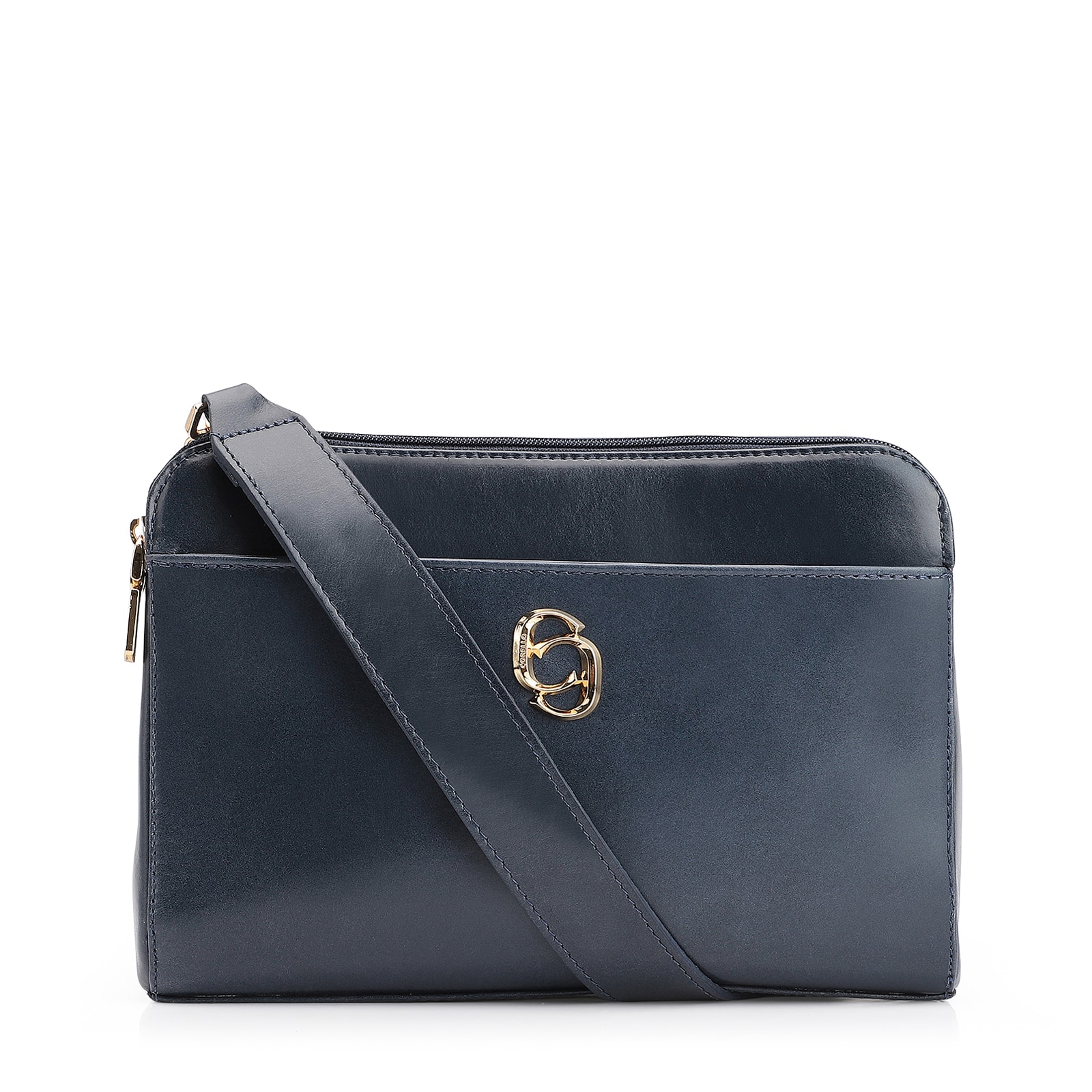 Bolsa Transversal Couro Azul
