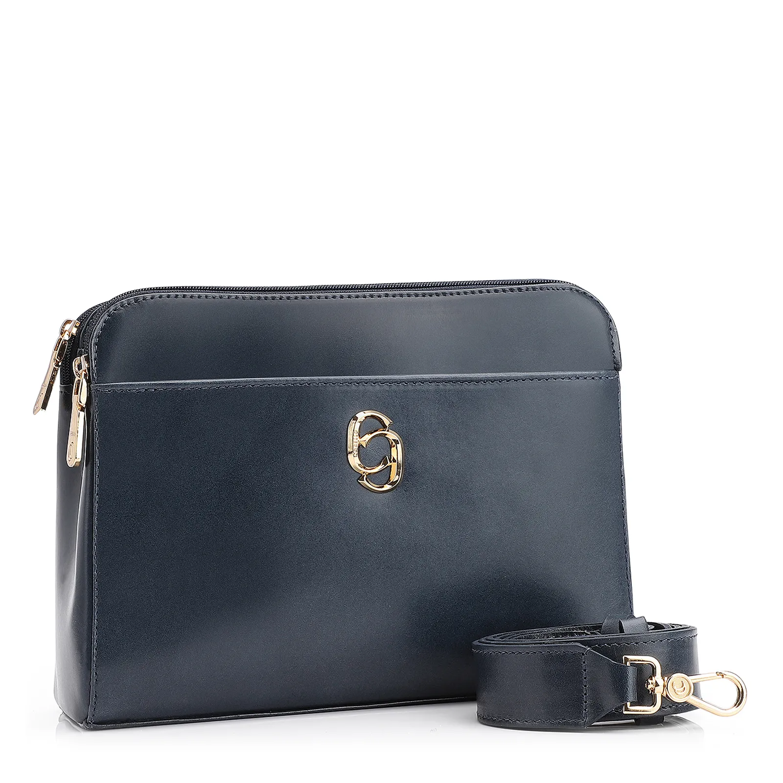 Bolsa Transversal Couro Azul