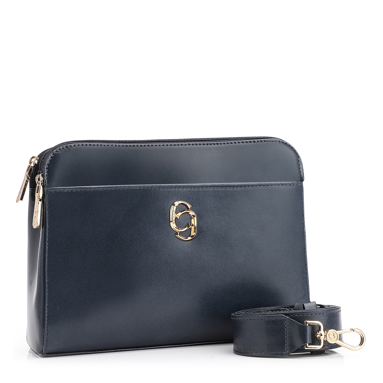 Bolsa Transversal Couro Azul