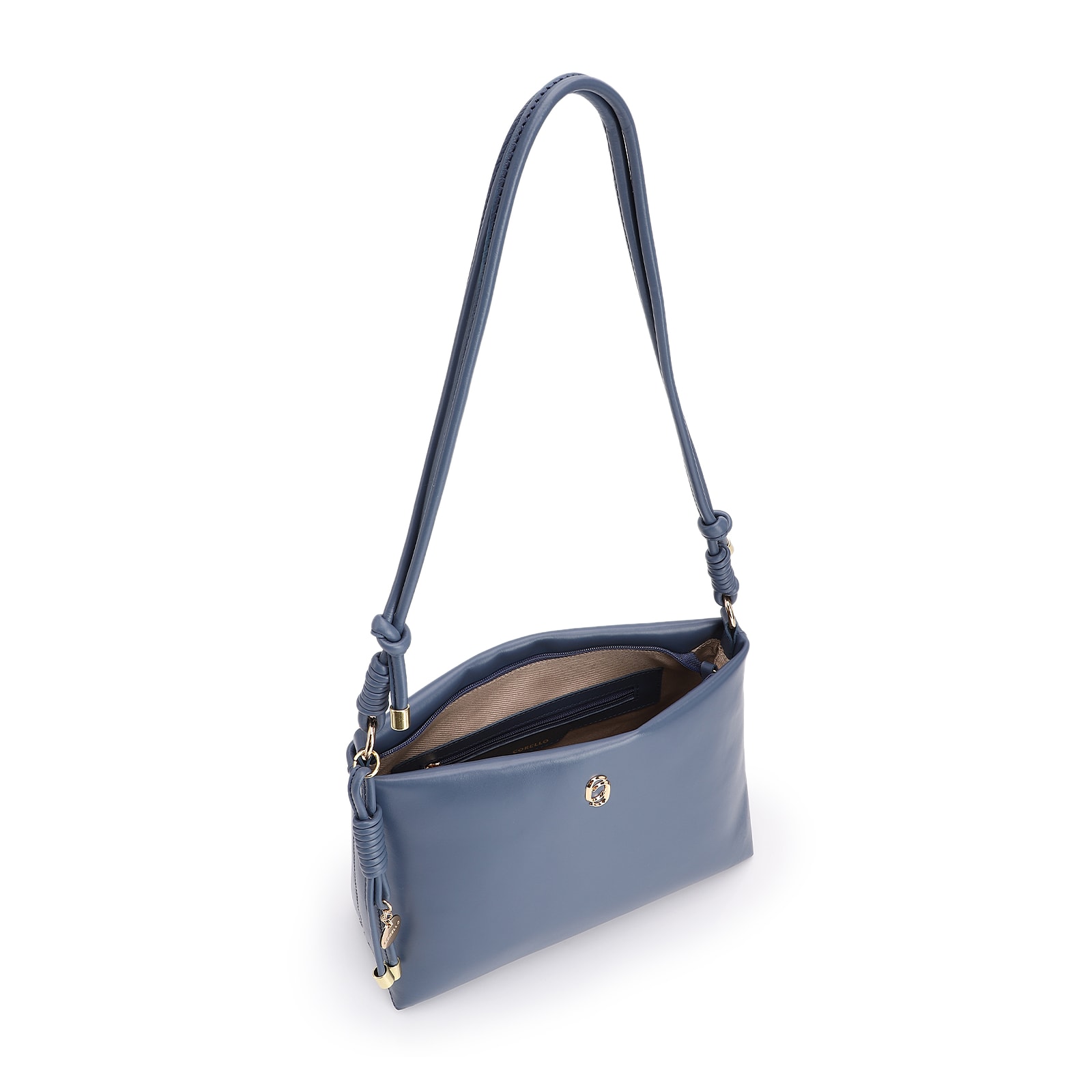 Bolsa Transversal Couro Azul