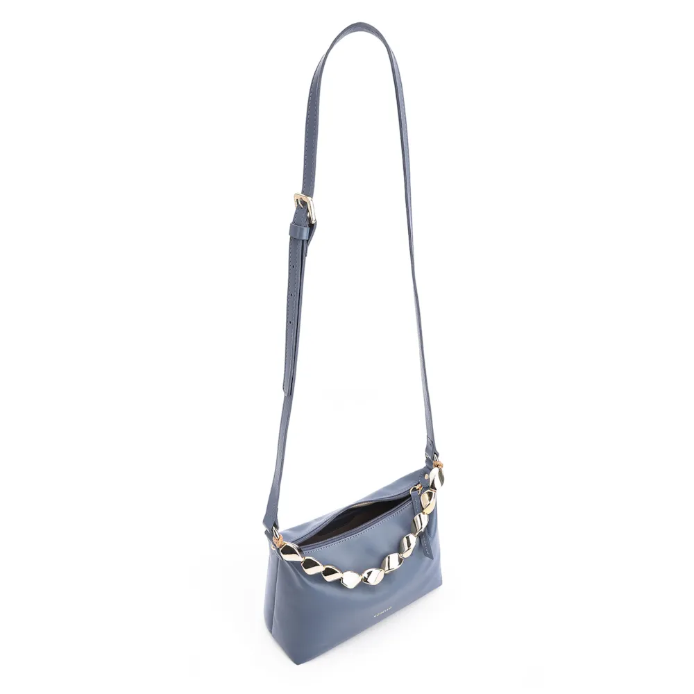 Bolsa Transversal Couro Azul - imagem 4