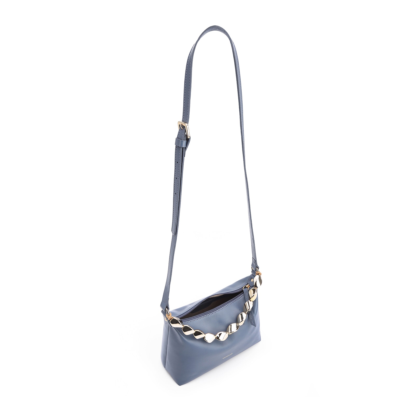 Bolsa Transversal Couro Azul