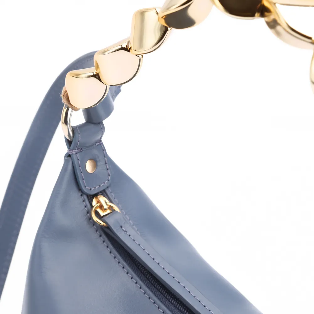 Bolsa Transversal Couro Azul - imagem 5