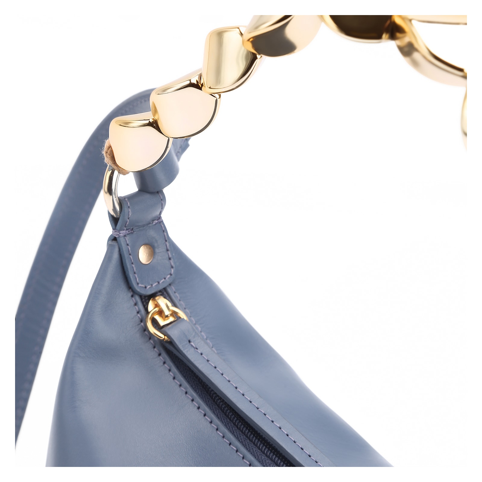 Bolsa Transversal Couro Azul