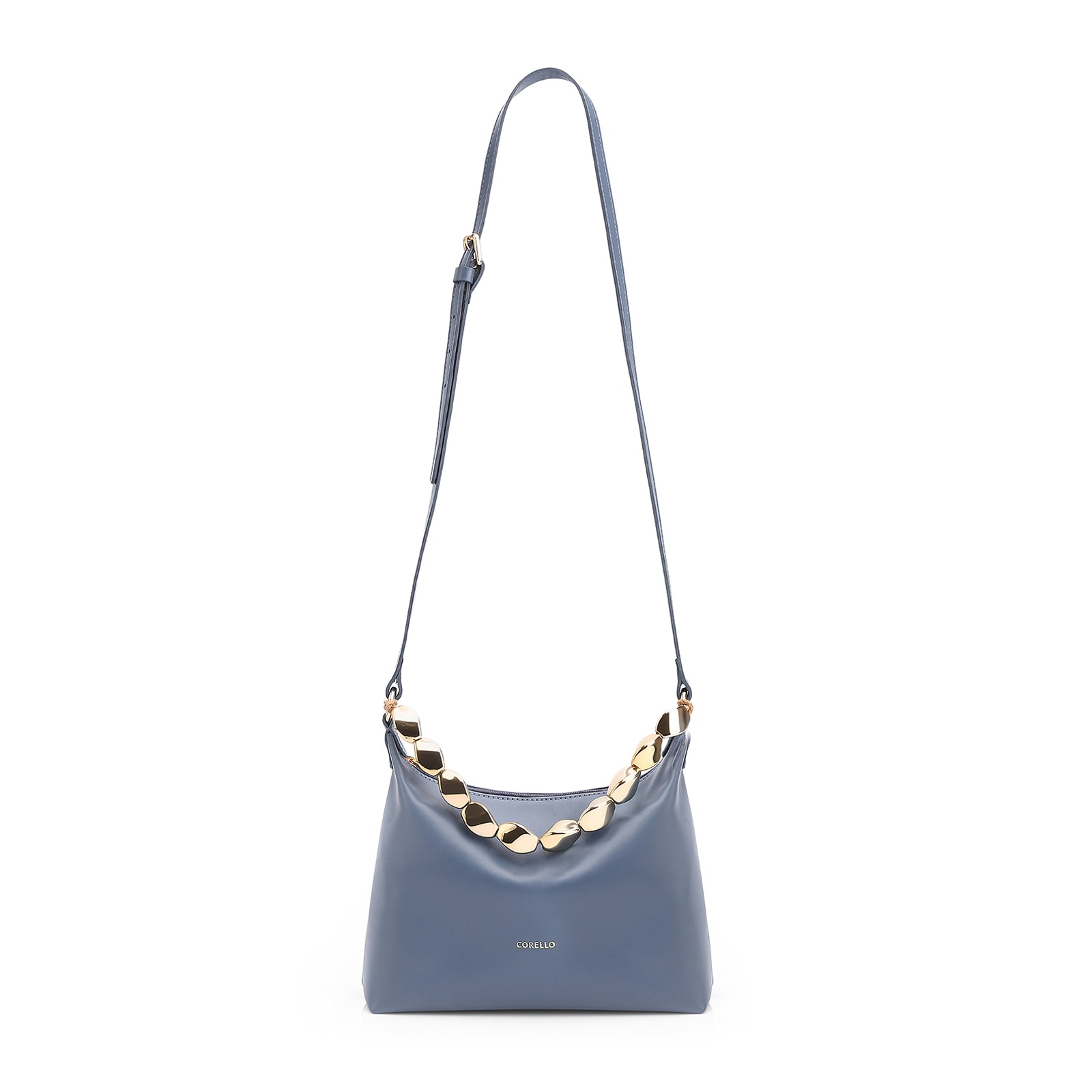 Bolsa Transversal Couro Azul