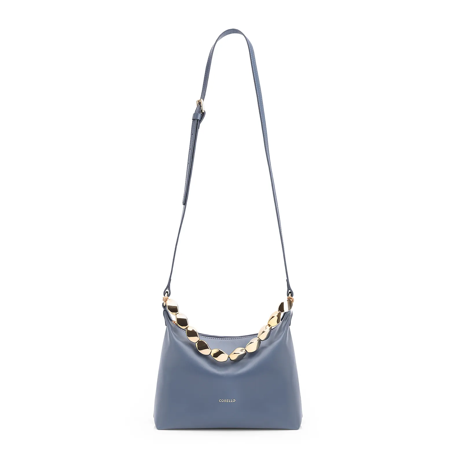 Bolsa Transversal Couro Azul