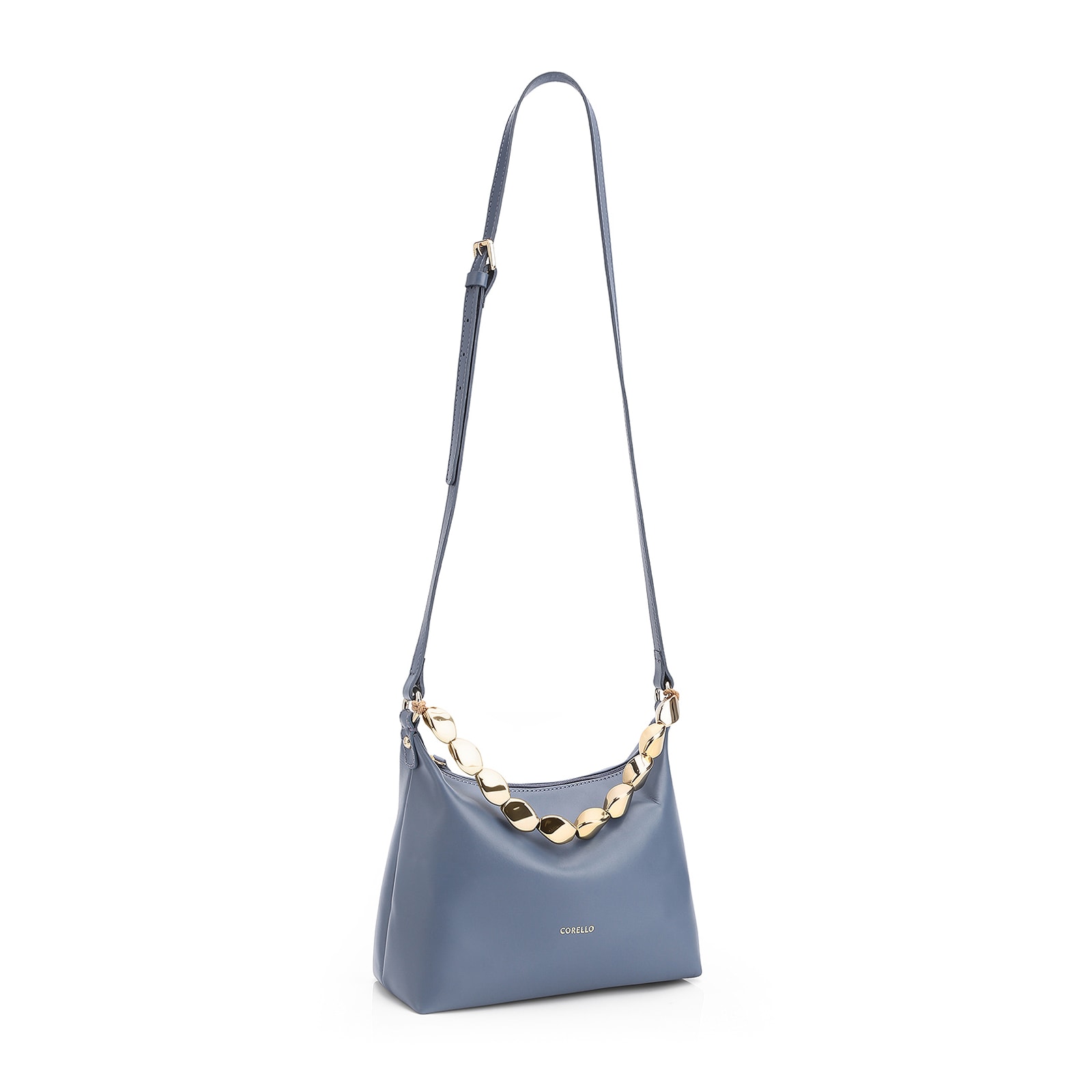 Bolsa Transversal Couro Azul