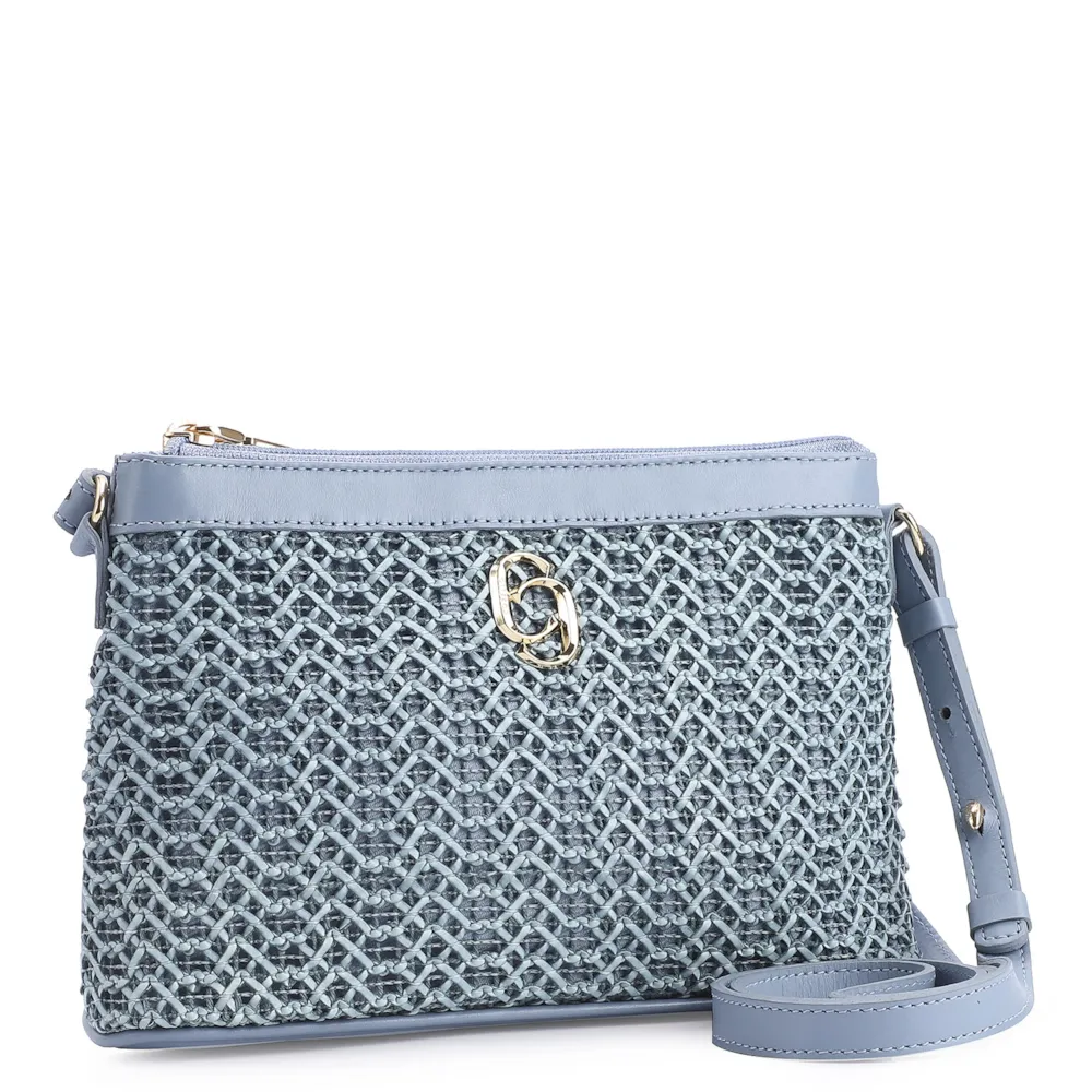Bolsa Transversal Couro Azul Claro - imagem 2