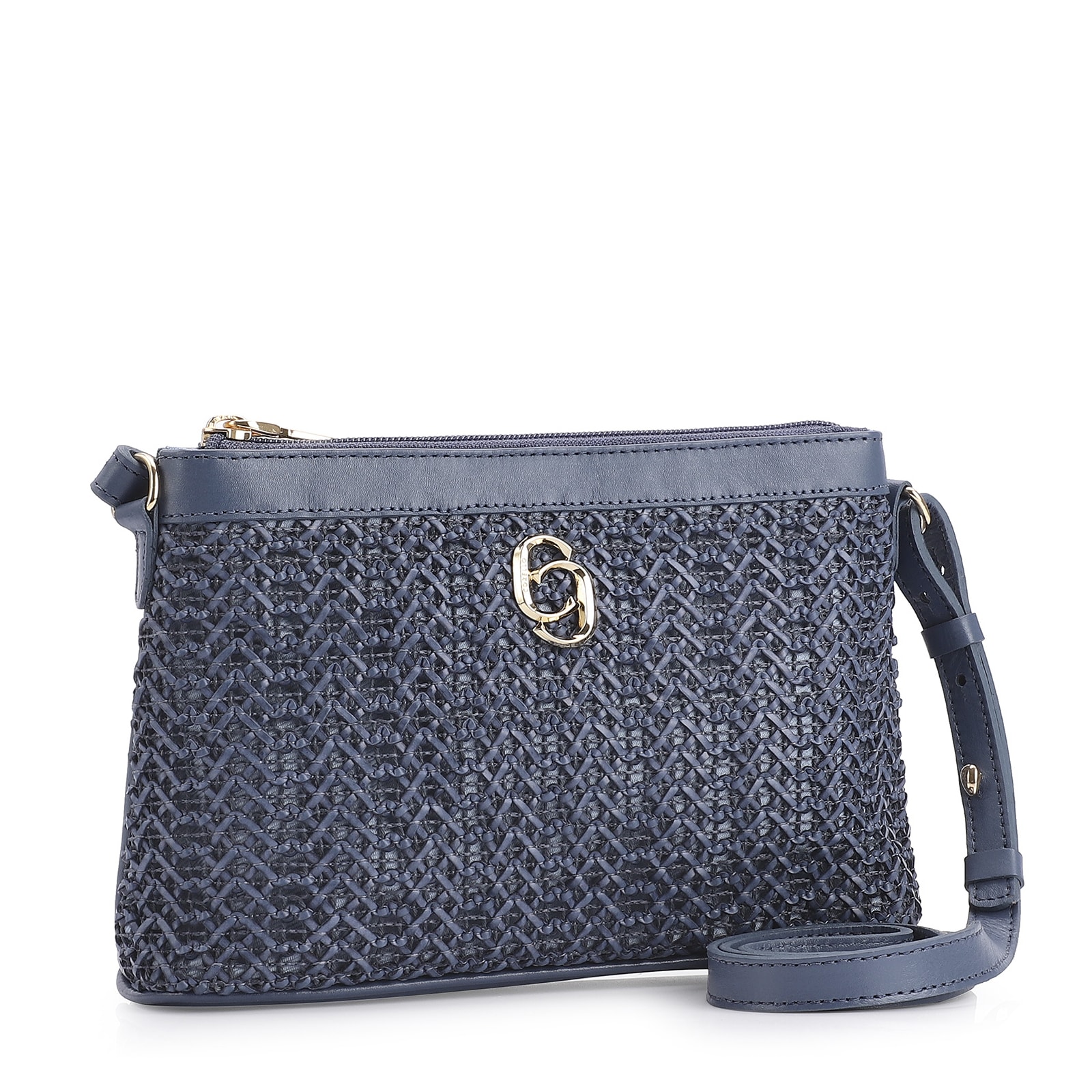 Bolsa Transversal Couro Azul Escuro