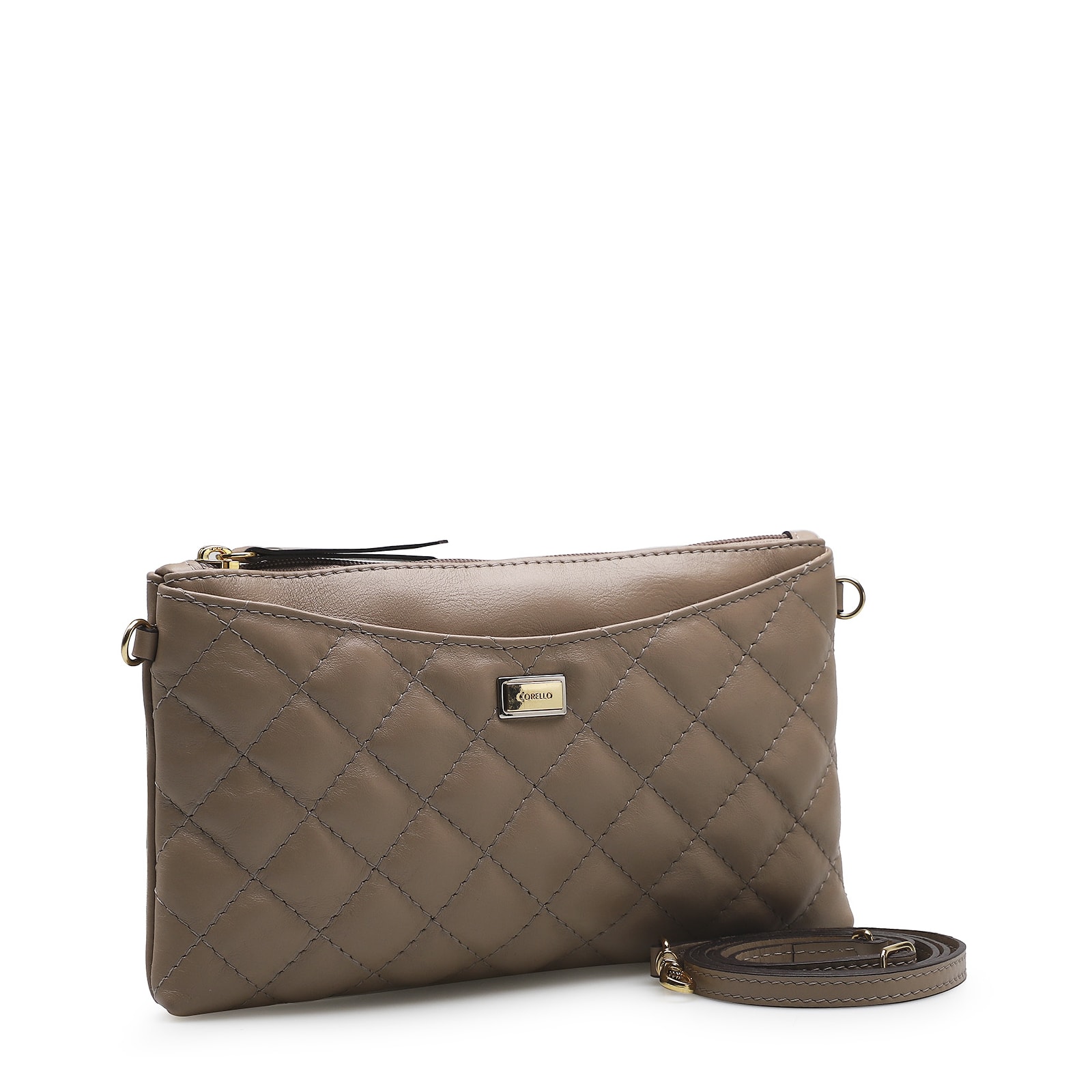 Bolsa Transversal Couro Bege