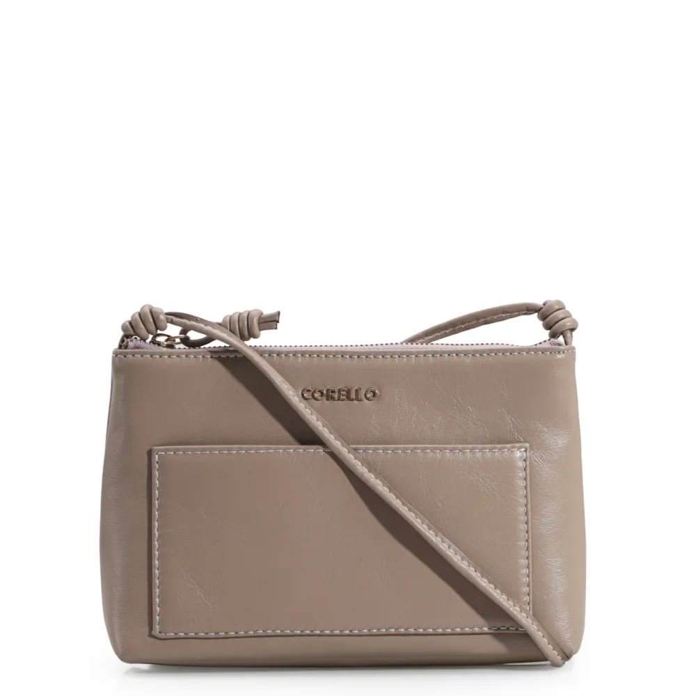 Bolsa Transversal Couro Bege