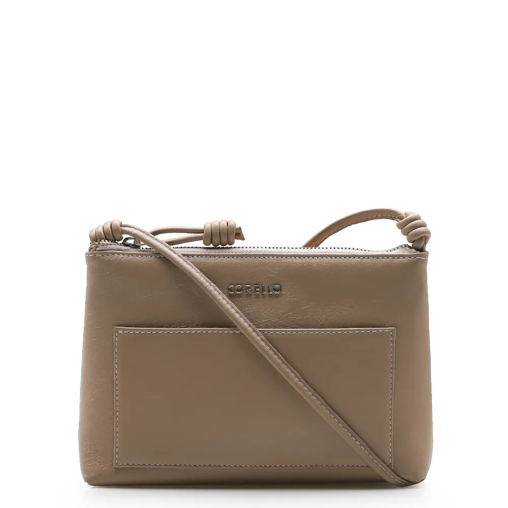 Bolsa Transversal Couro Bege
