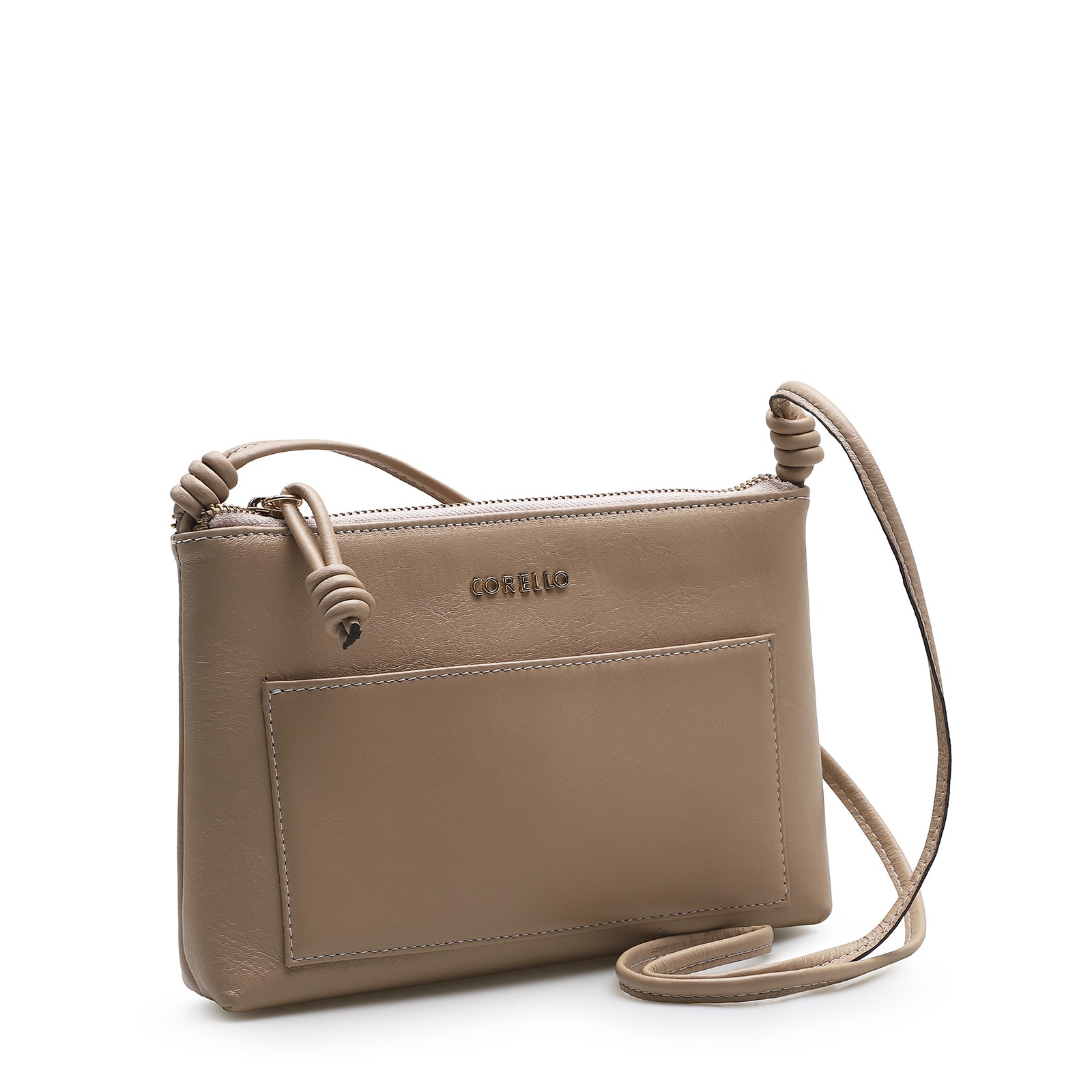 Bolsa Transversal Couro Bege