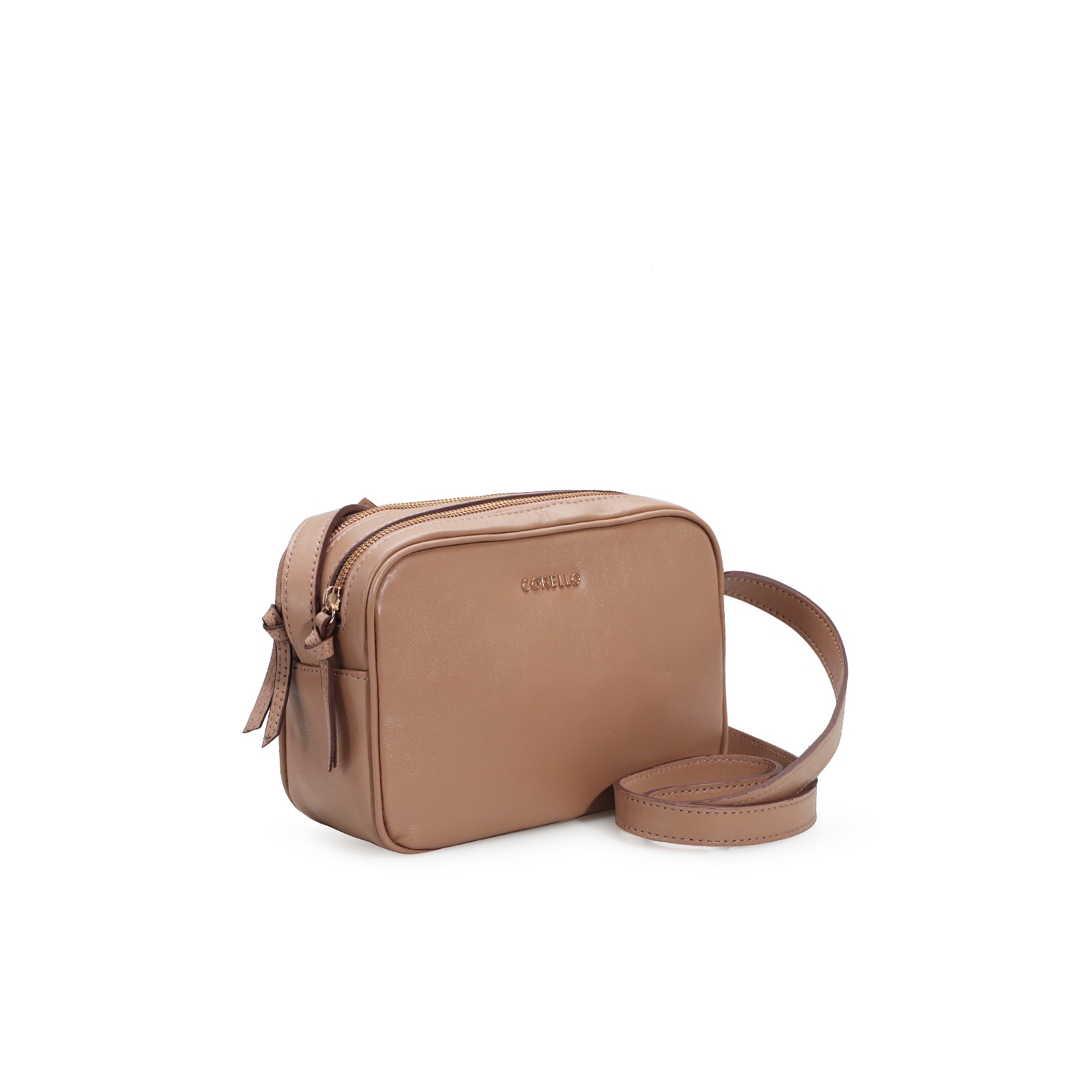 Bolsa Transversal Couro Bege