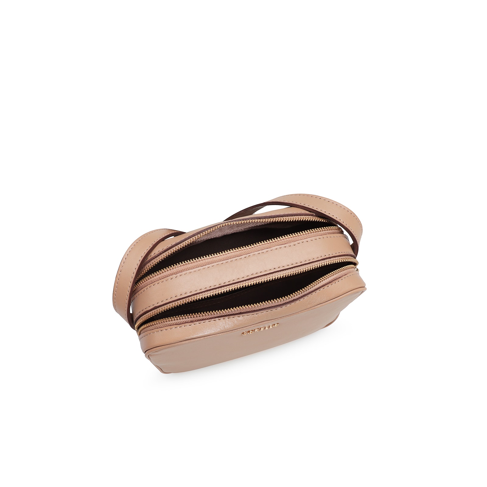 Bolsa Transversal Couro Bege