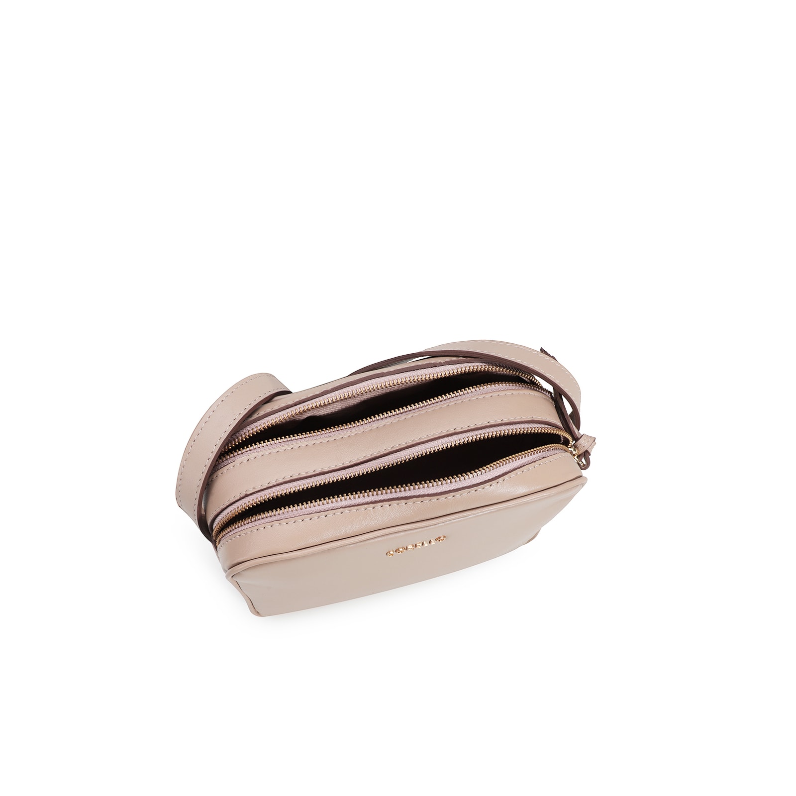 Bolsa Transversal Couro Bege
