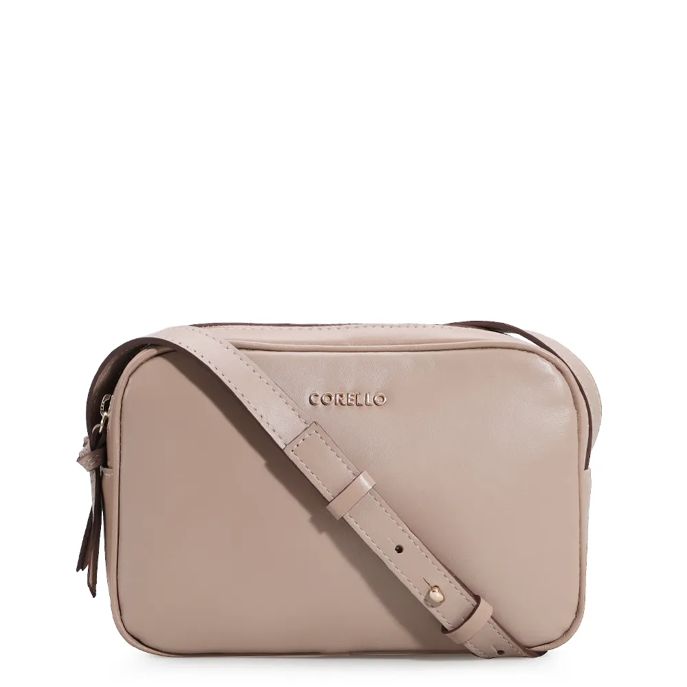 Bolsa Transversal Couro Bege