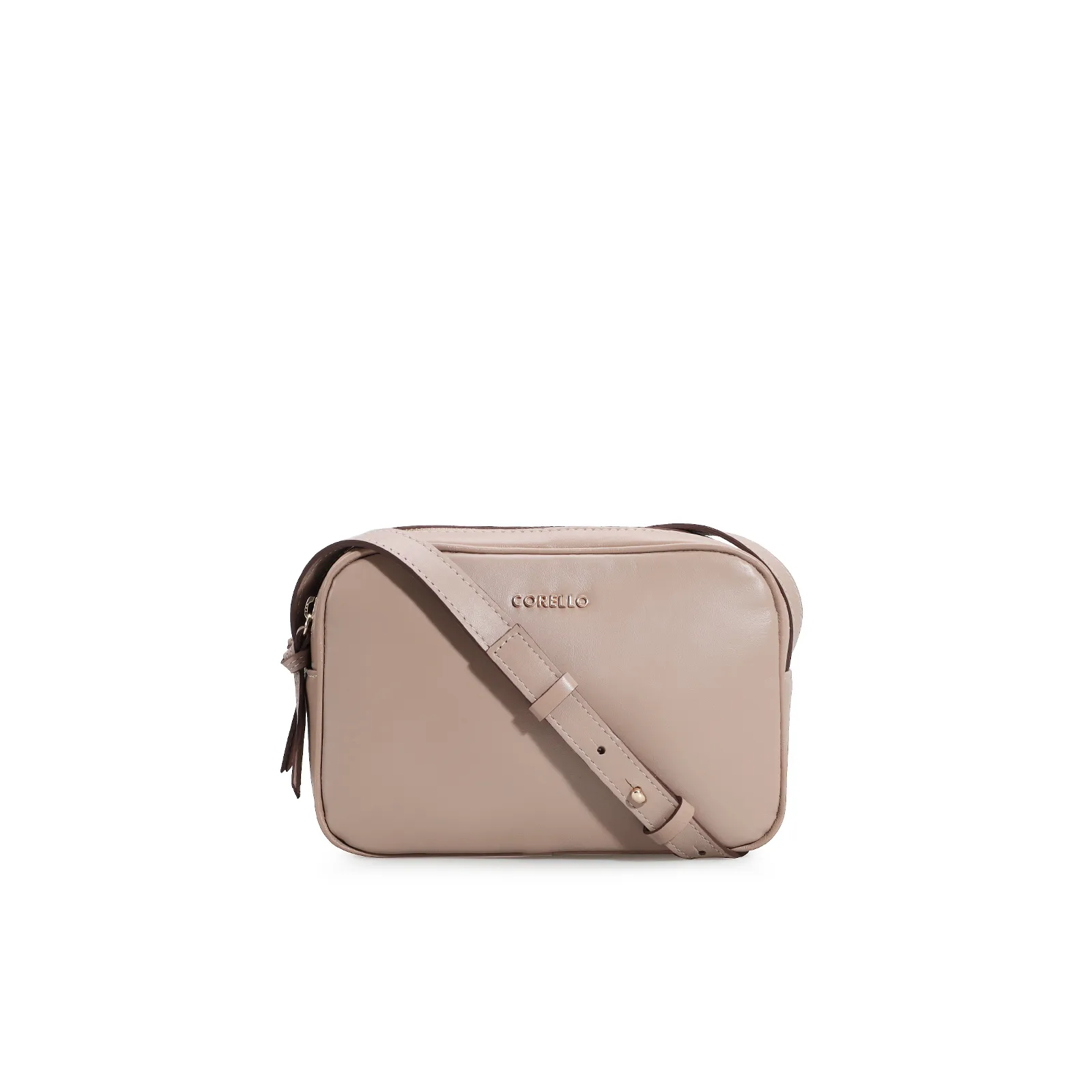 Bolsa Transversal Couro Bege