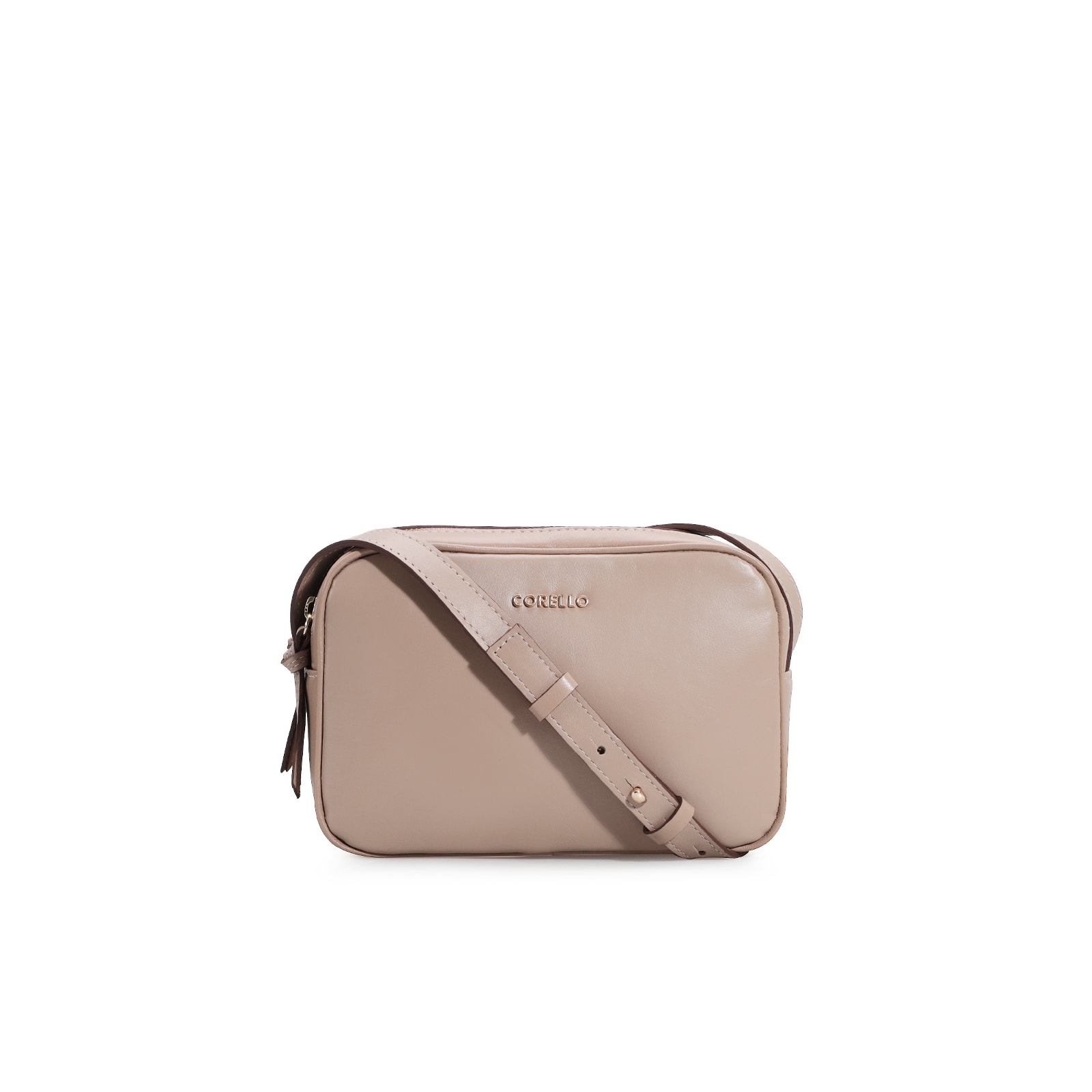 Bolsa Transversal Couro Bege