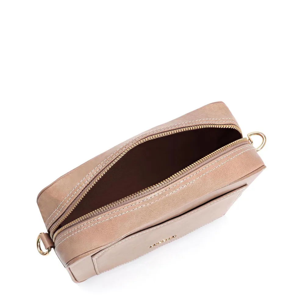 Bolsa Transversal Couro Bege - imagem 4