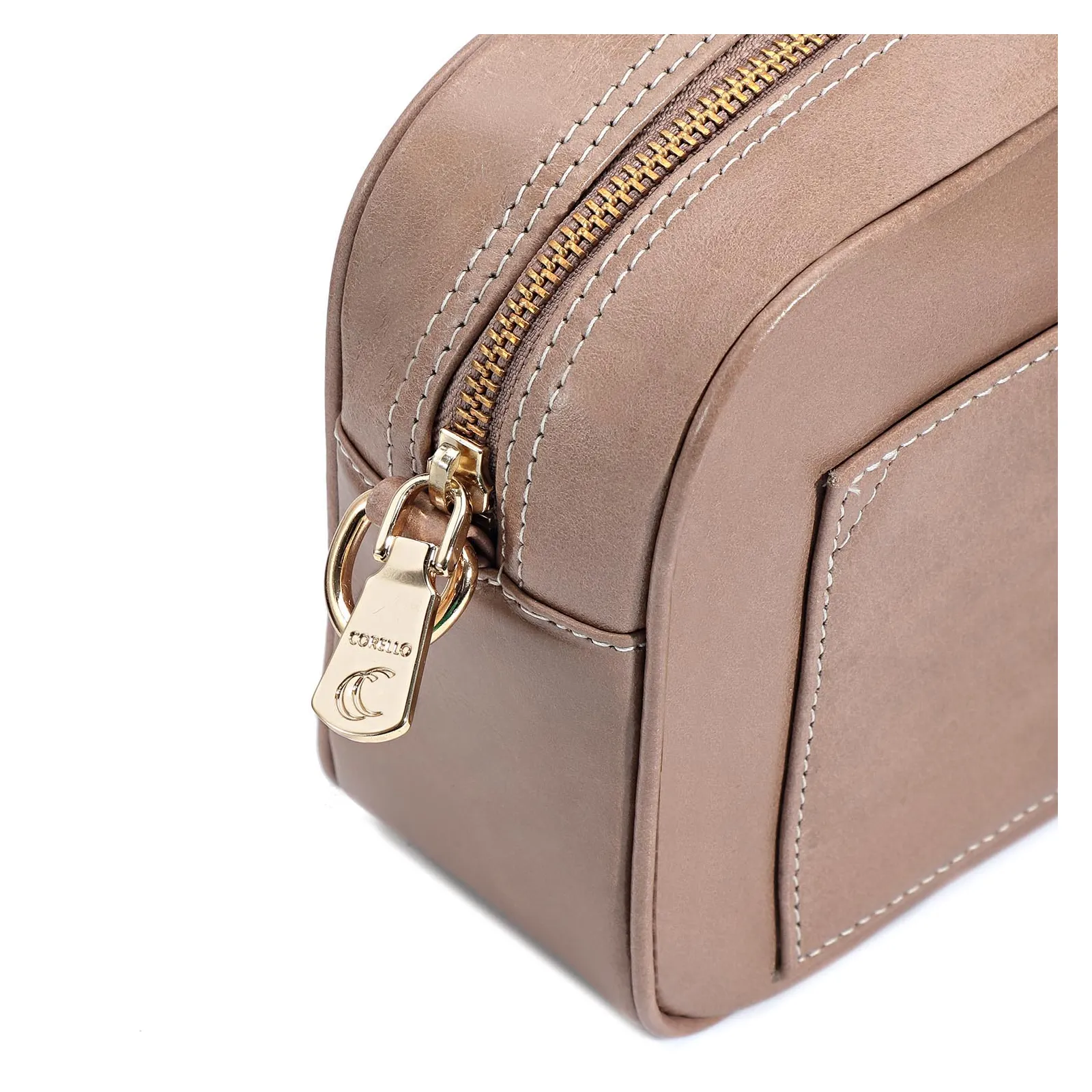 Bolsa Transversal Couro Bege
