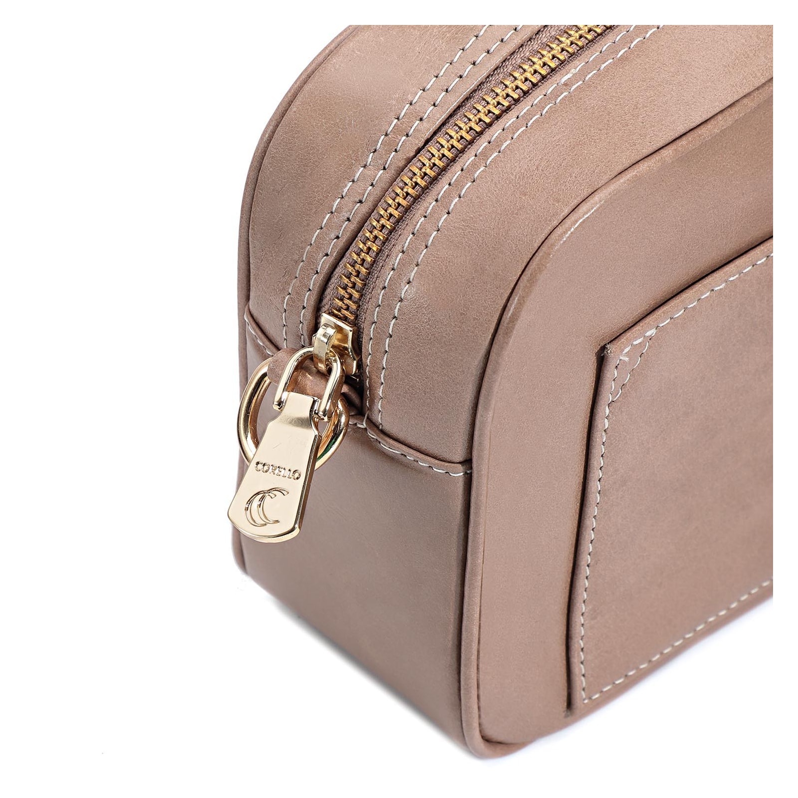 Bolsa Transversal Couro Bege
