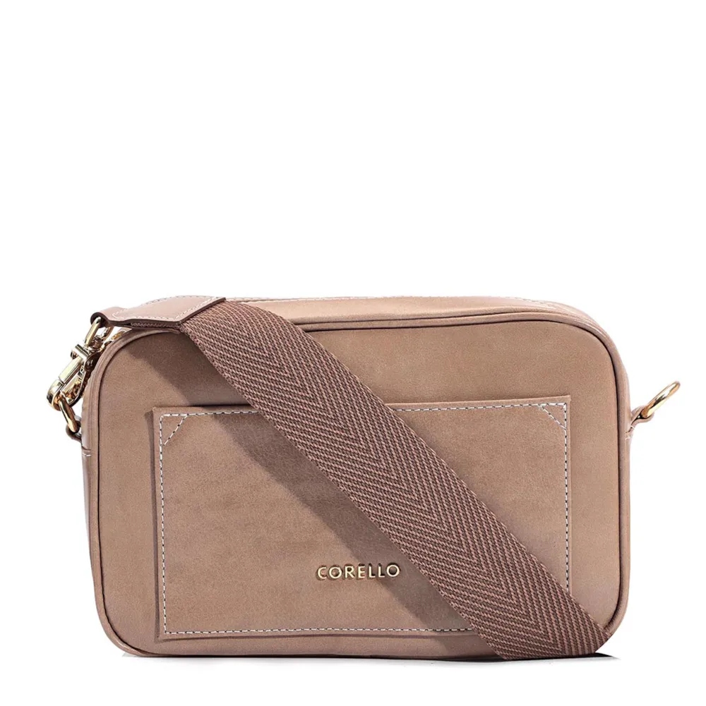 Bolsa Transversal Couro Bege