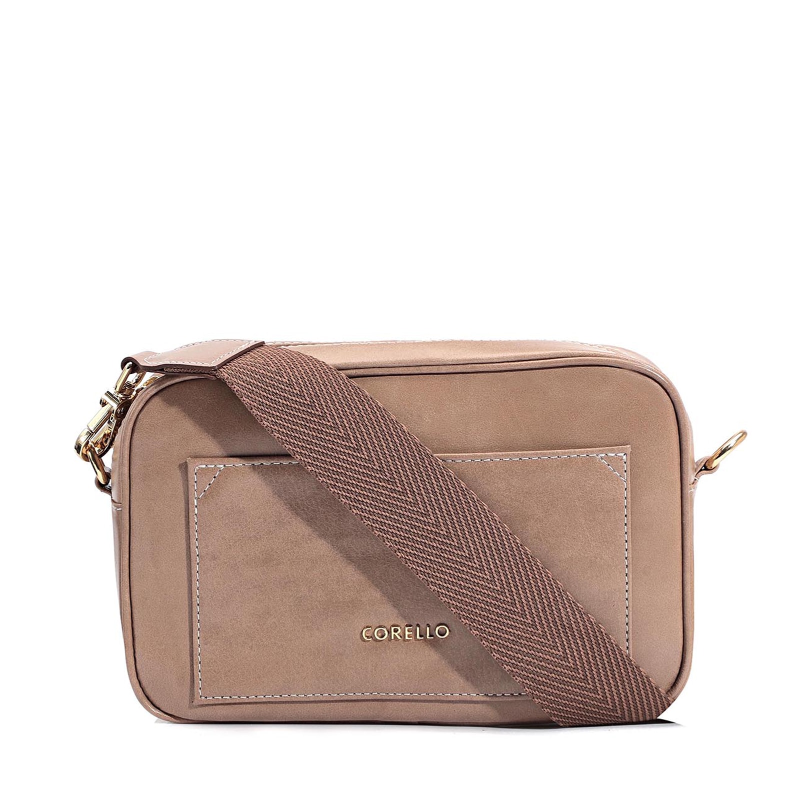 Bolsa Transversal Couro Bege