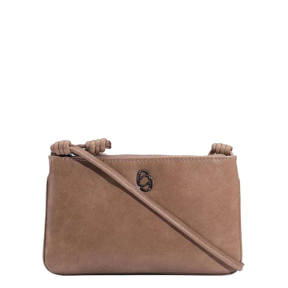 Bolsa Transversal Couro Bege